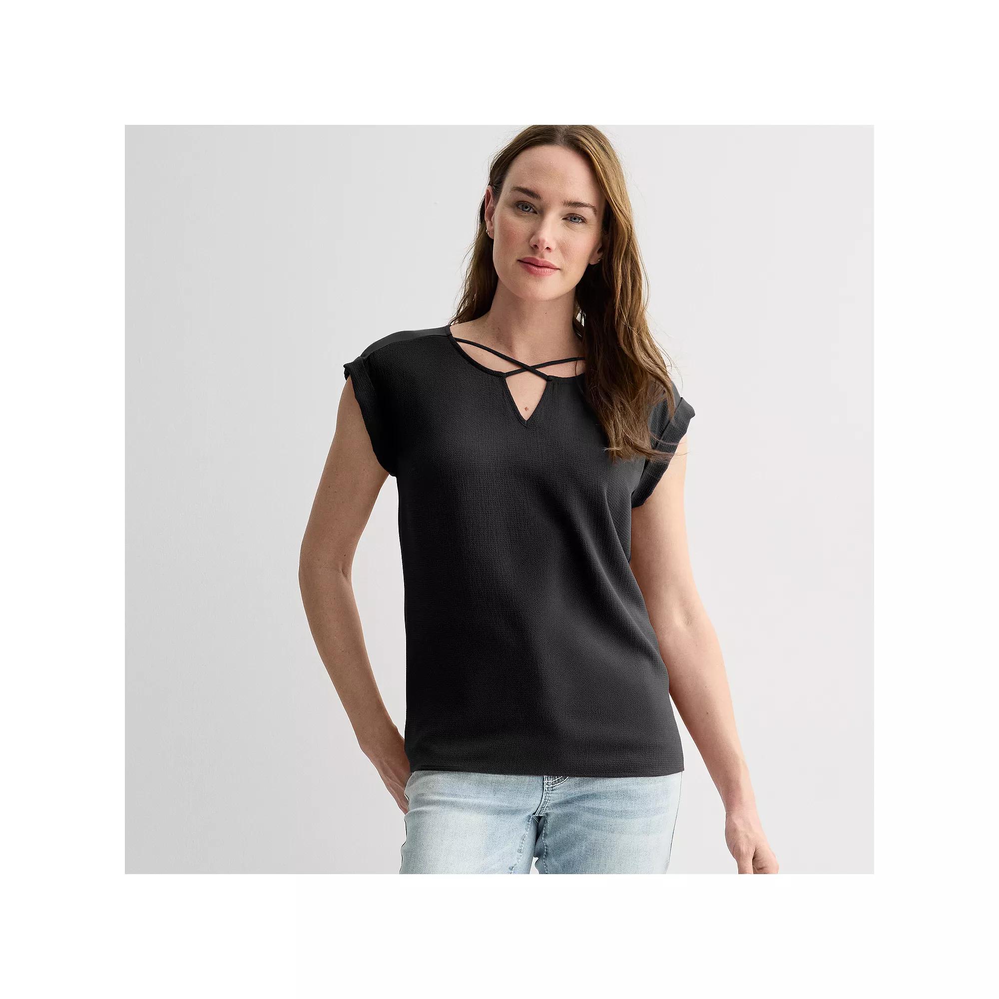 Womens Apt. 9 Lattice Neck Top Product Image