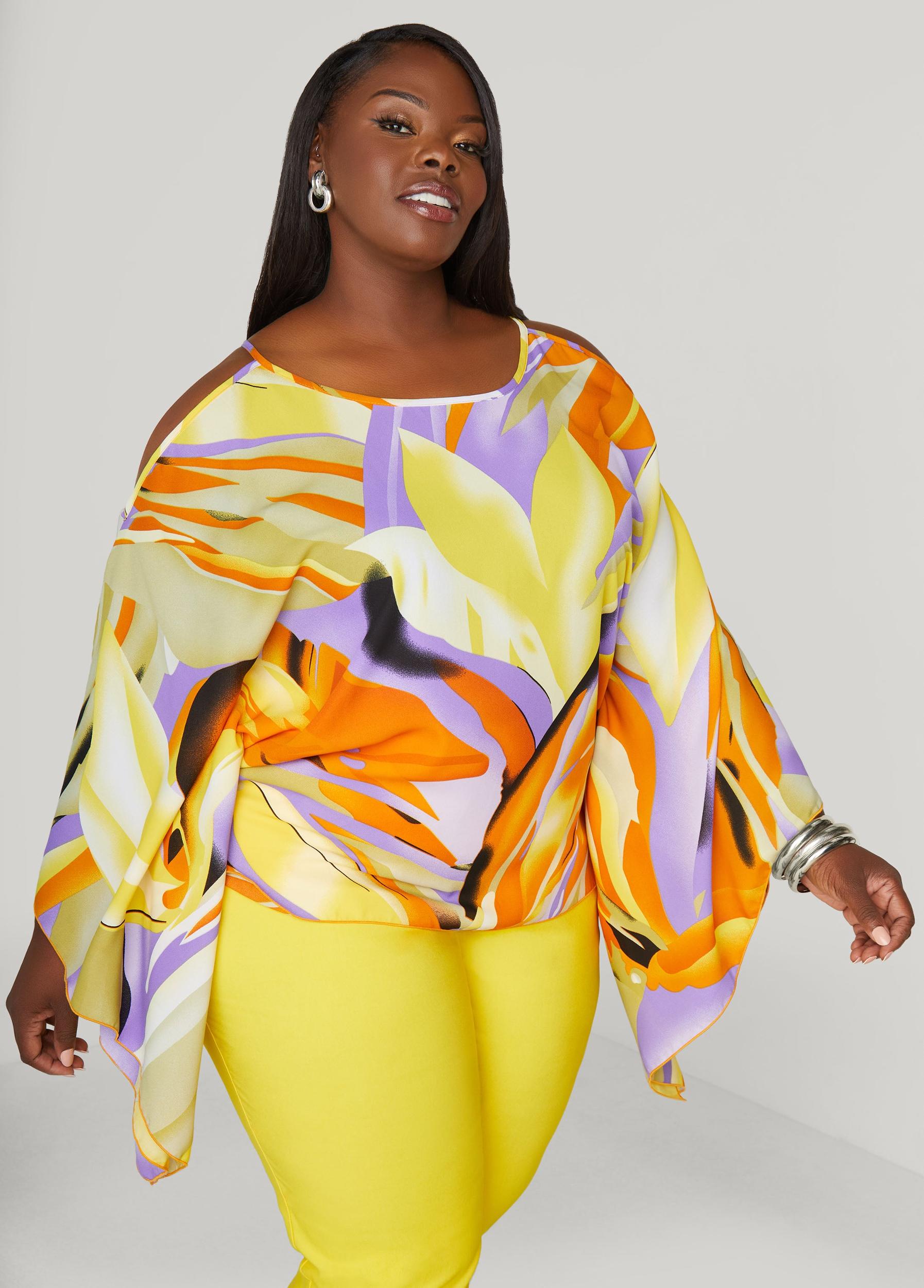 Cold Shoulder Floral Blouse Product Image