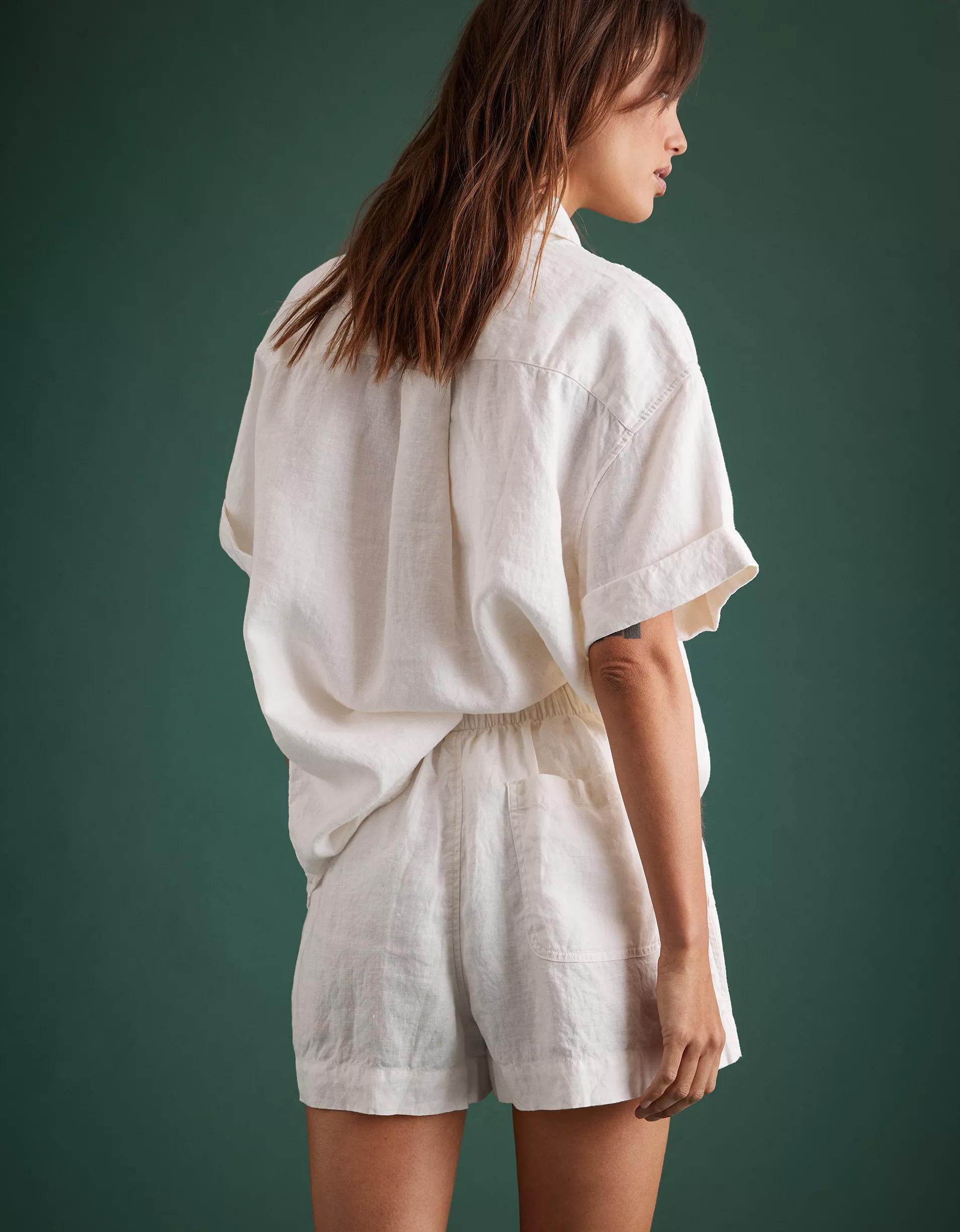 AE77 Premium Linen Pull-On Short Product Image