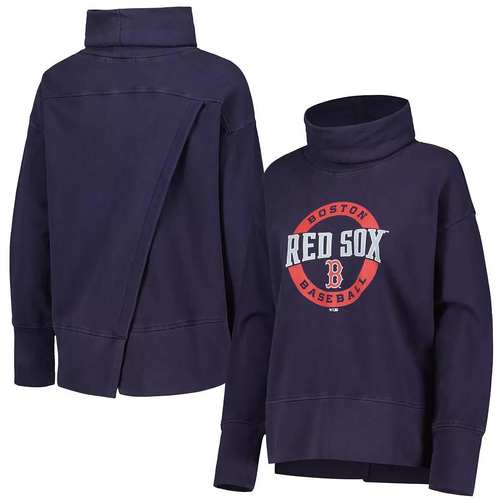 Women's Levelwear Navy Boston Red Sox Sunset Farm Team Pullover Sweatshirt,  Product Image