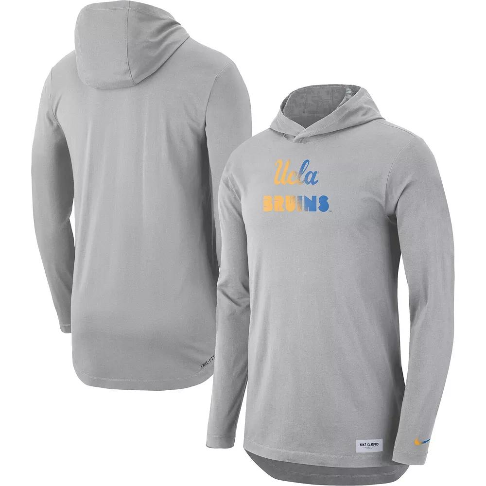 Men's Nike Gray UCLA Bruins Campus Performance Hoodie Long Sleeve T-Shirt, Size: XL, Grey Product Image