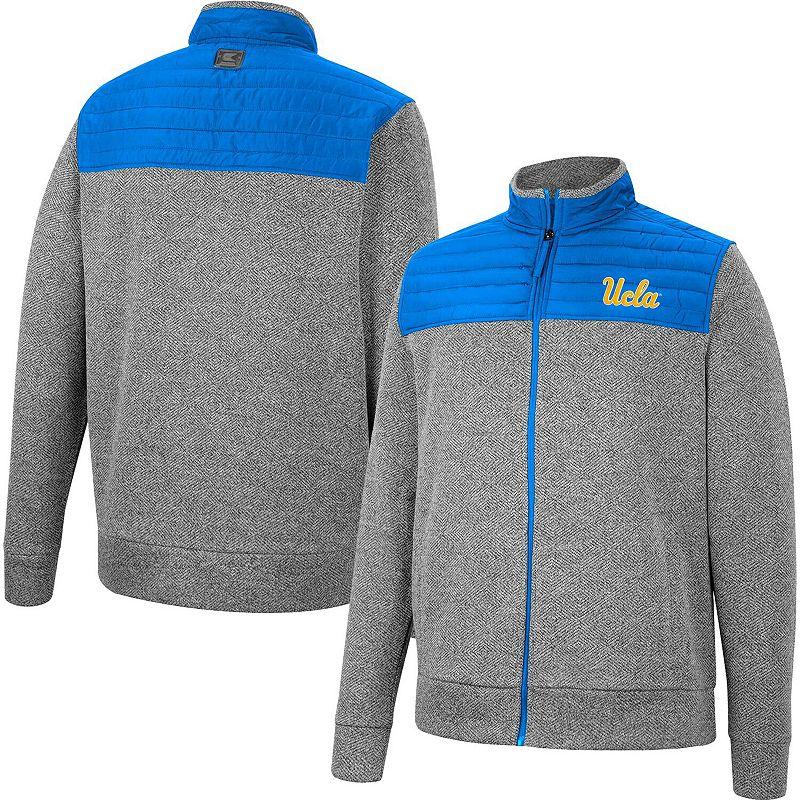 Men's Colosseum Charcoal/Blue UCLA Bruins Putter Herringbone Full-Zip Jacket, Size: XL Product Image