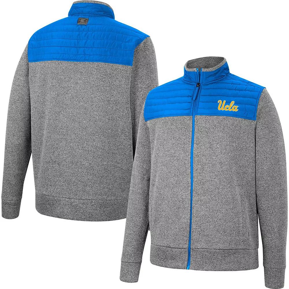 Men's Colosseum Charcoal/Blue UCLA Bruins Putter Herringbone Full-Zip Jacket, Size: XL Product Image