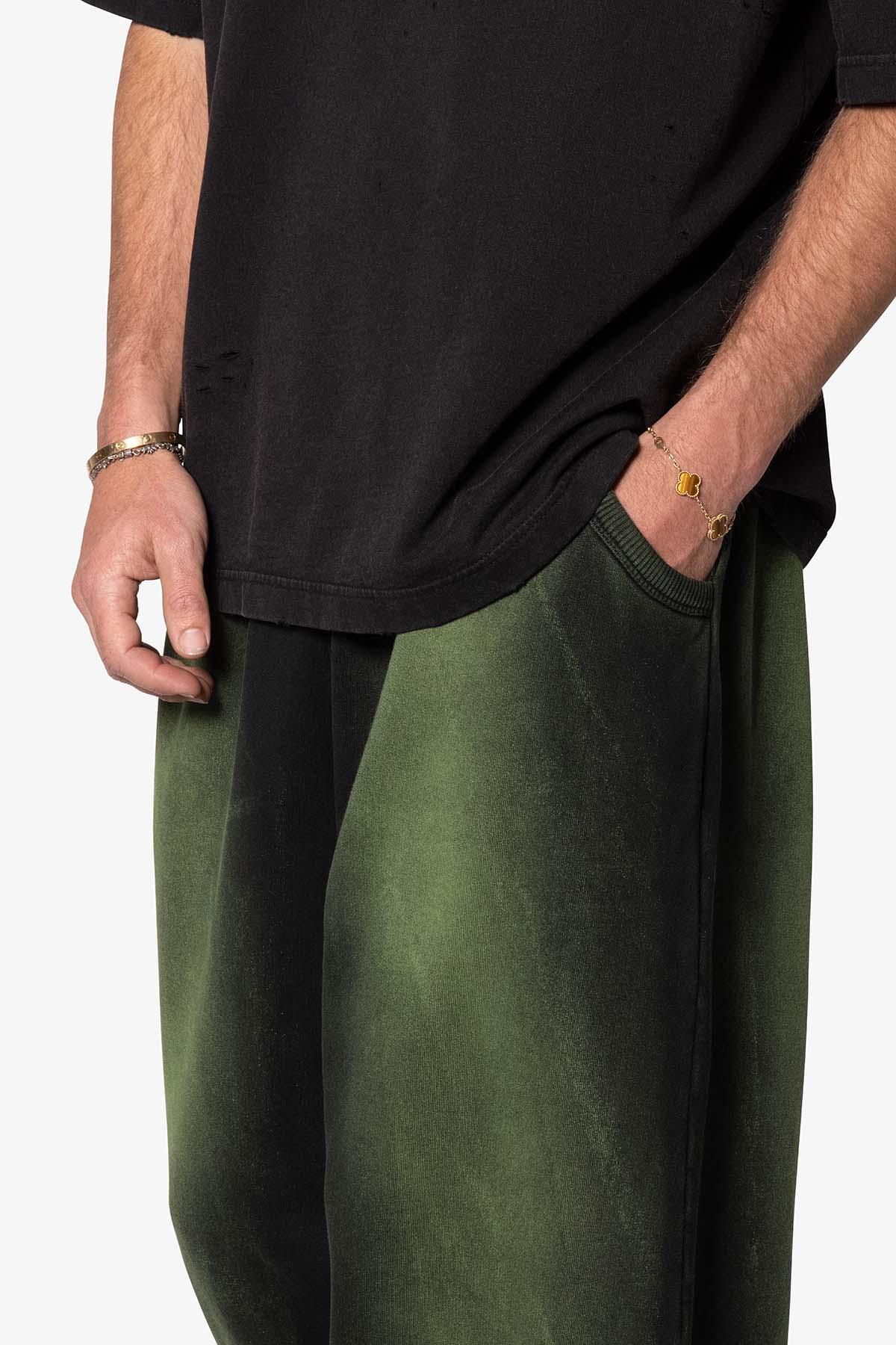 Sprayed Ultra Baggy Sweatpants - Olive/Black Product Image