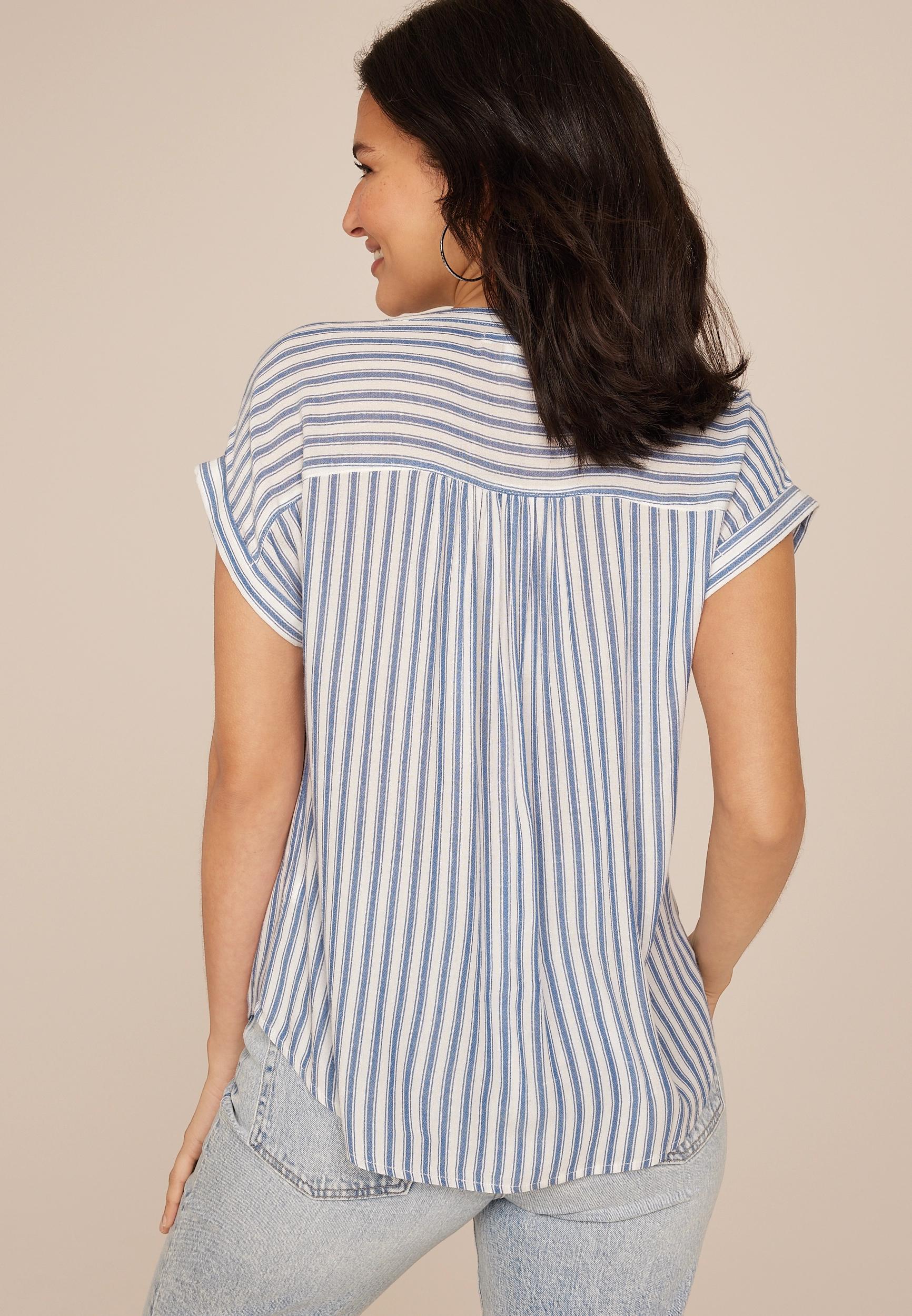 Striped Dolman Button Down Shirt Product Image
