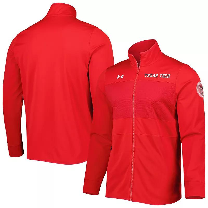 Men's Under Armour Red Texas Tech Red Raiders Knit Warm-Up Full-Zip Jacket, Size: Medium Product Image