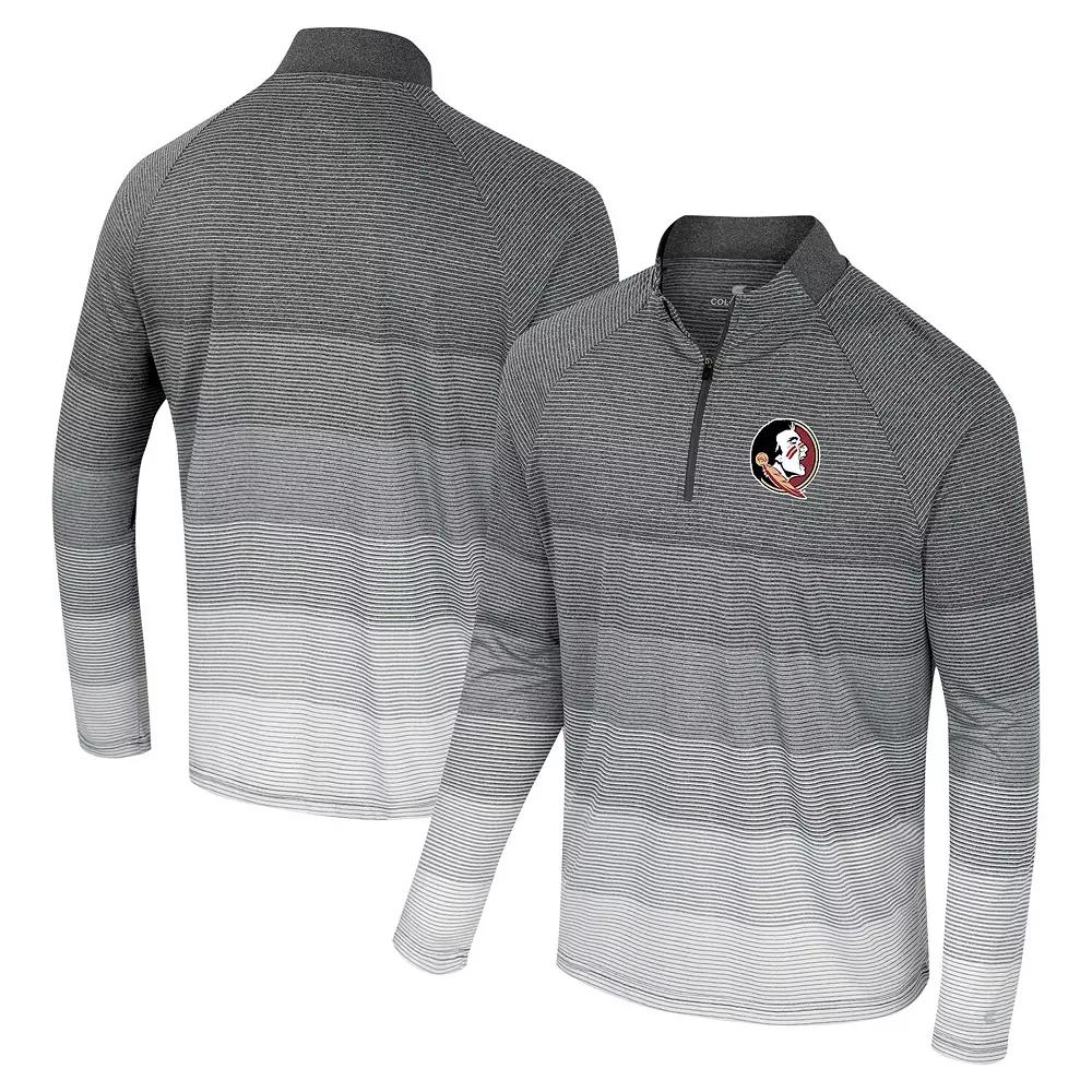 Men's Colosseum  Gray Florida State Seminoles AI Striped Mesh Quarter-Zip Raglan Windshirt, Size: XL, Grey Product Image