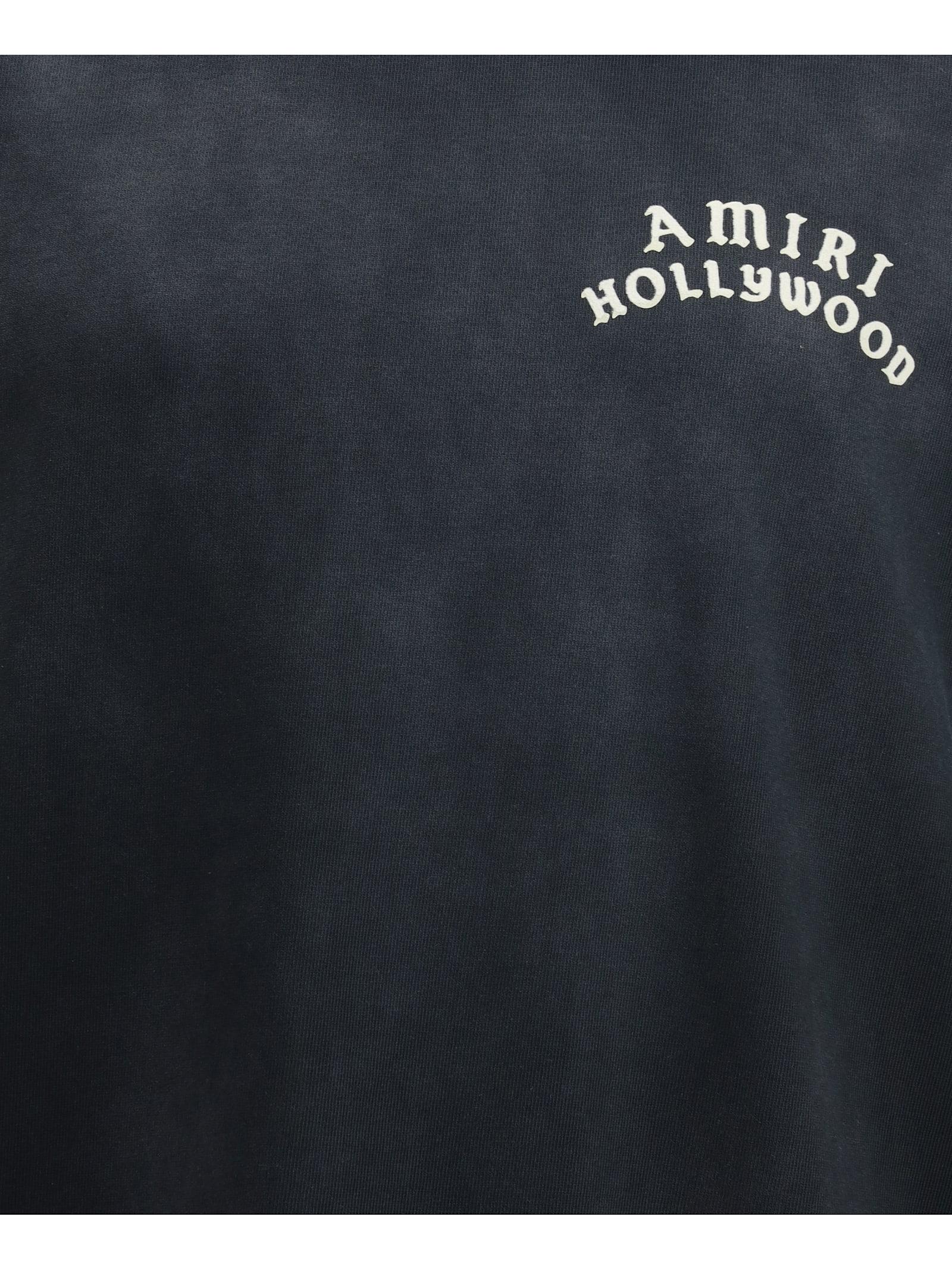 AMIRI Black Crewneck T-shirt With Logo Lettering On Front And Rear Product Image