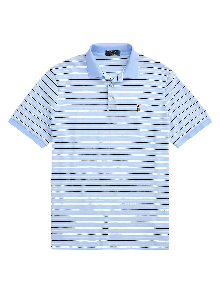 Mens Classic-Fit Striped Soft Cotton Polo Shirt Product Image