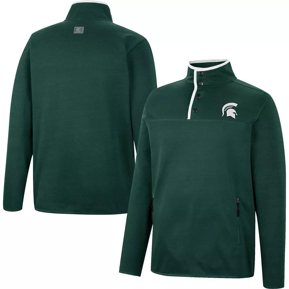 Men's Colosseum Green Michigan State Spartans Rebound Quarter-Snap Jacket,  Product Image
