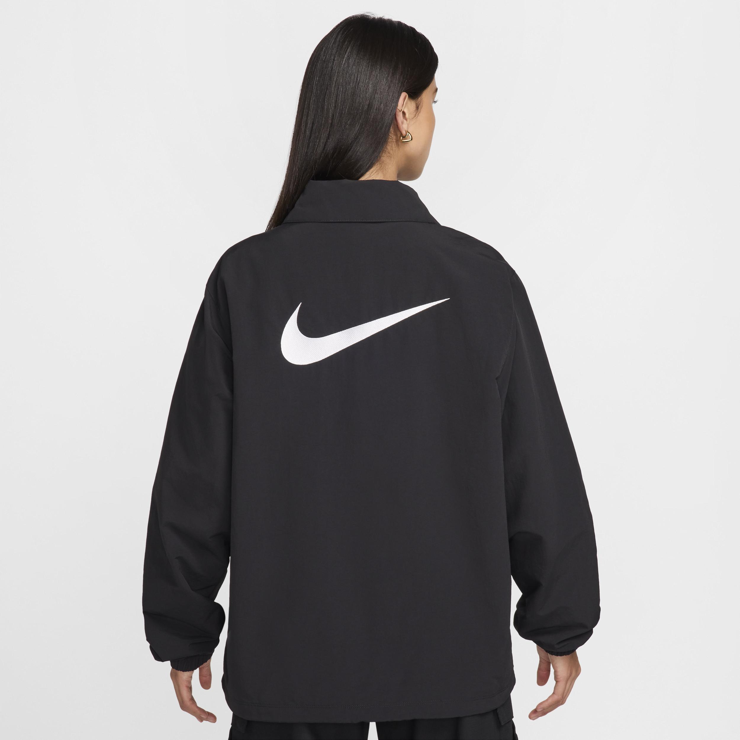 Womens Nike Sportswear Essential Oversized UV Woven Coaches Jacket | FV7560-010 Product Image