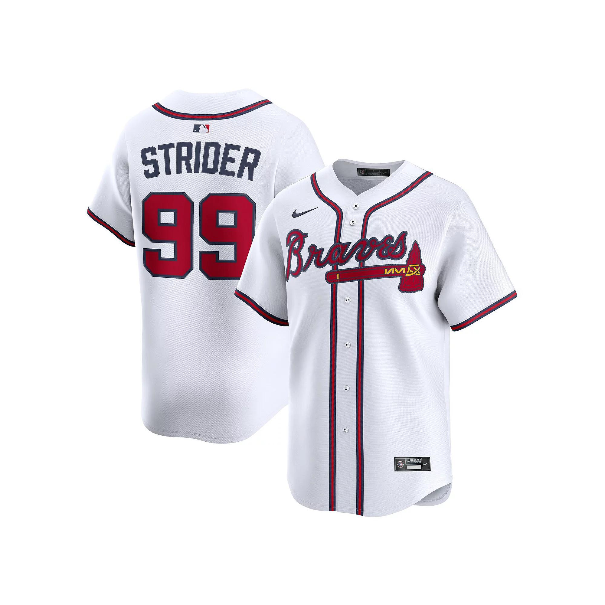 Men's Nike Spencer Strider White Atlanta Braves Home Limited Player Jersey,  Product Image