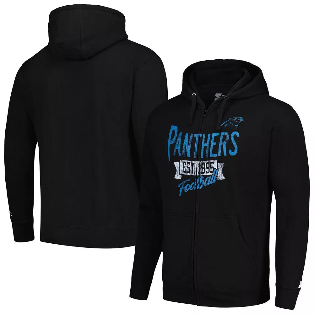Men's Starter Black Carolina Panthers Domestic Post Season Full-Zip Hoodie,  Product Image