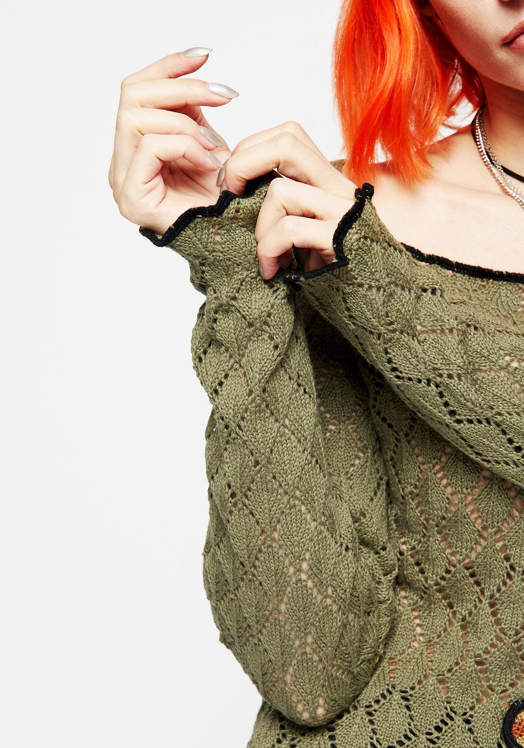 Mixed Feelings Patchwork Knit Top Product Image