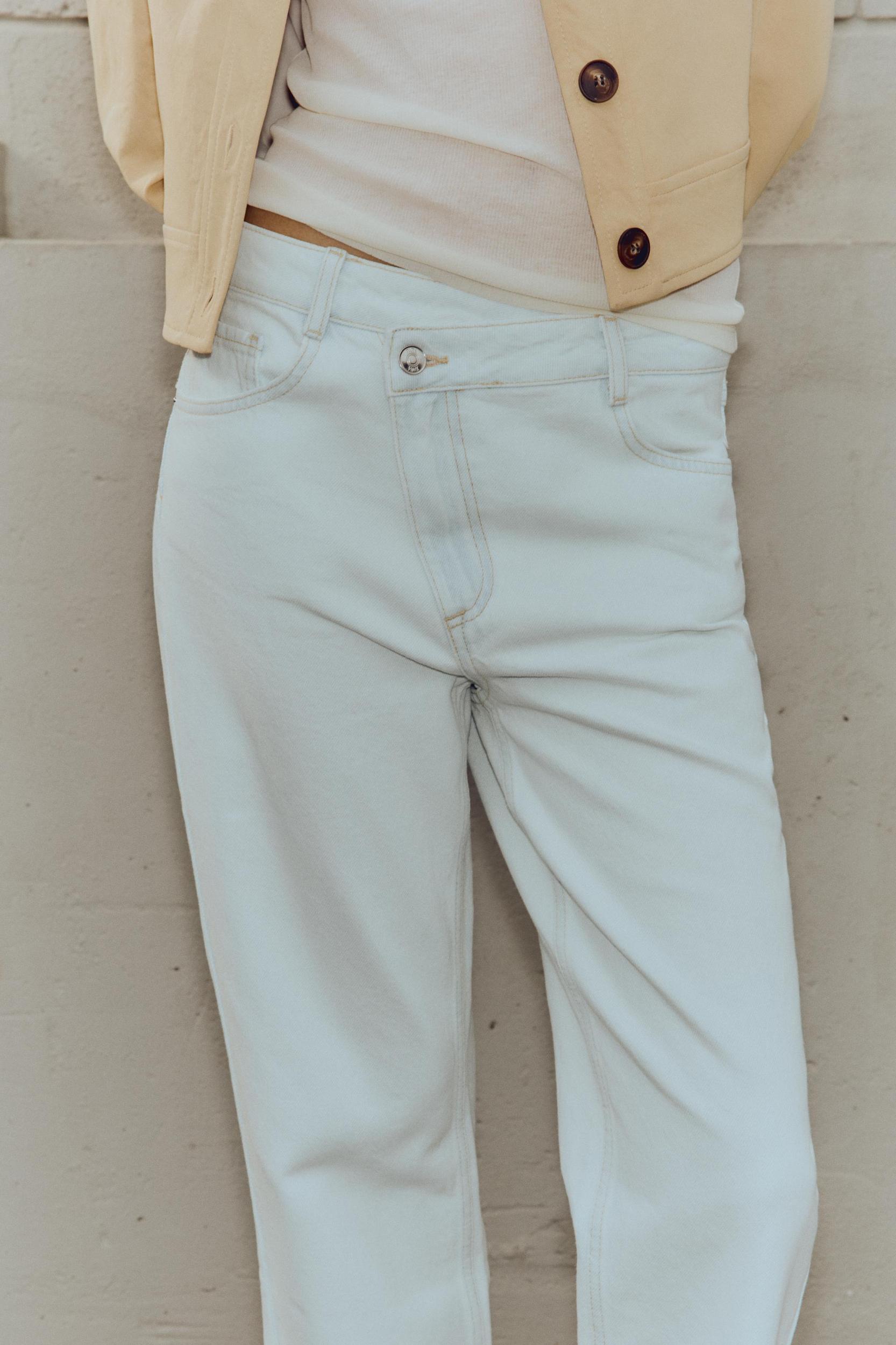 Z1975 HIGH WAISTED CROSSOVER WAIST STRAIGHT JEANS Product Image