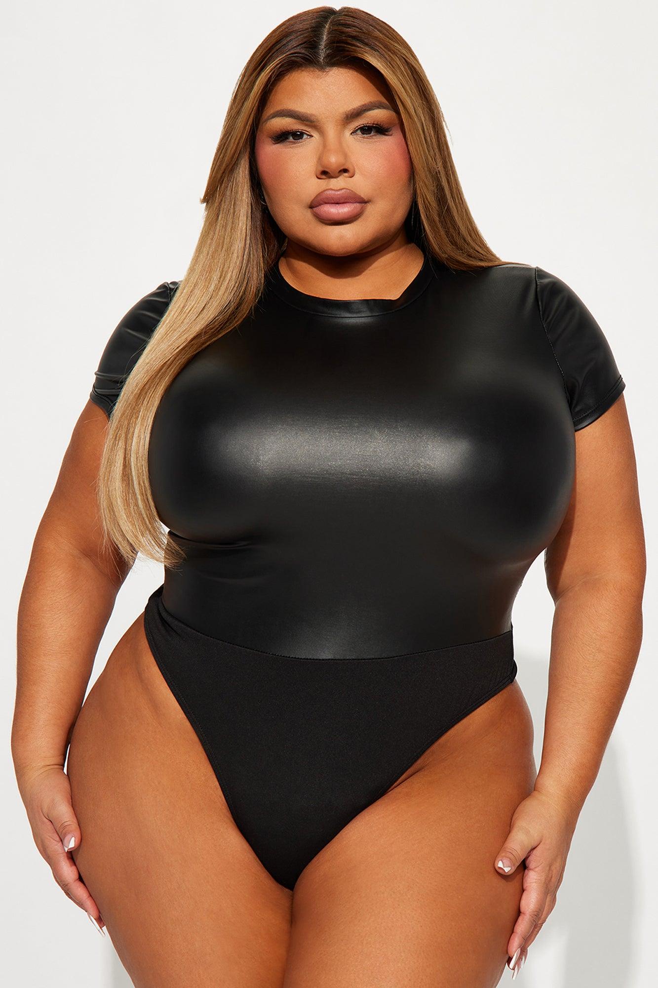 Cori PU Bodysuit - Black Product Image