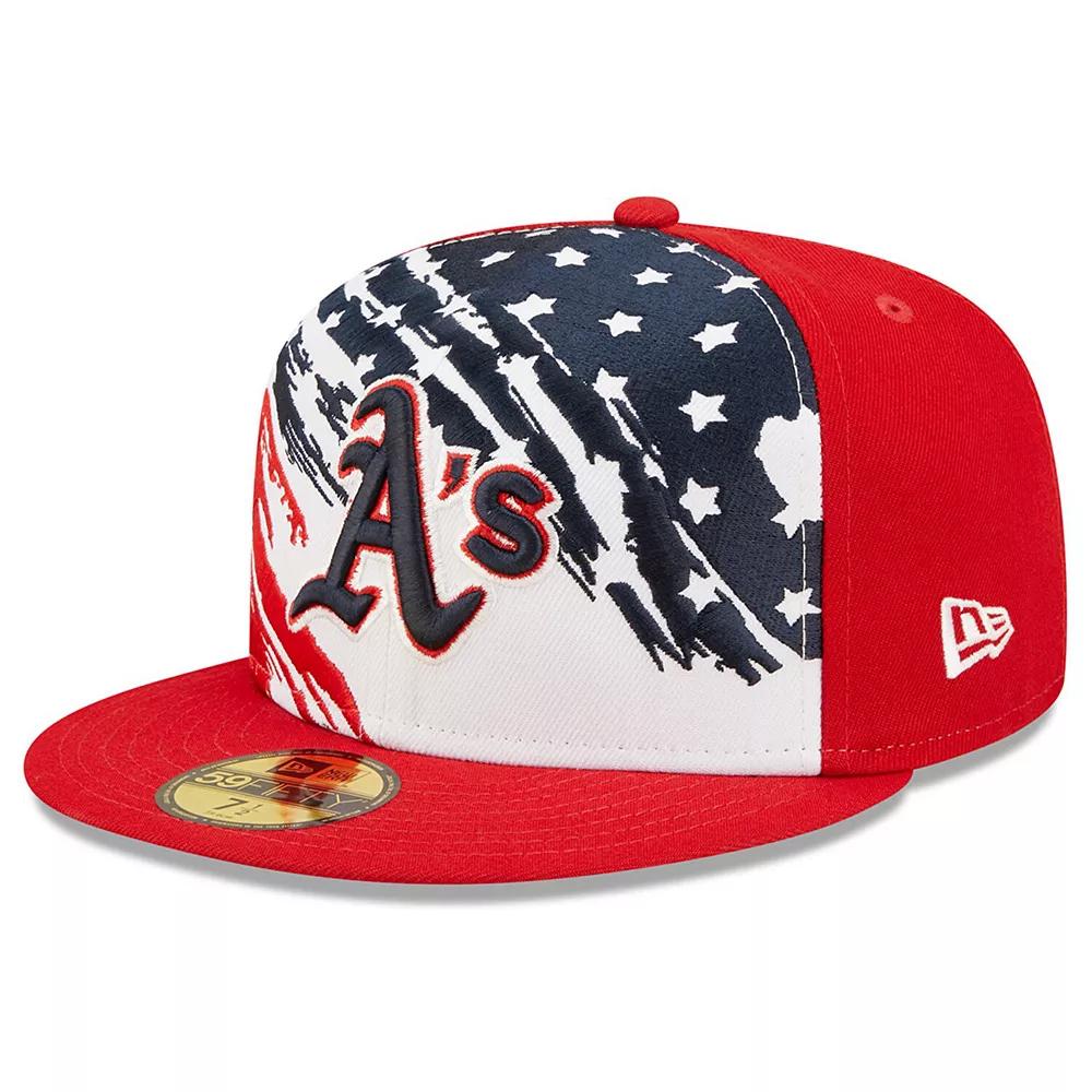 Men's New Era Red Oakland Athletics 2022 4th of July On-Field 59FIFTY Fitted Hat,  Product Image