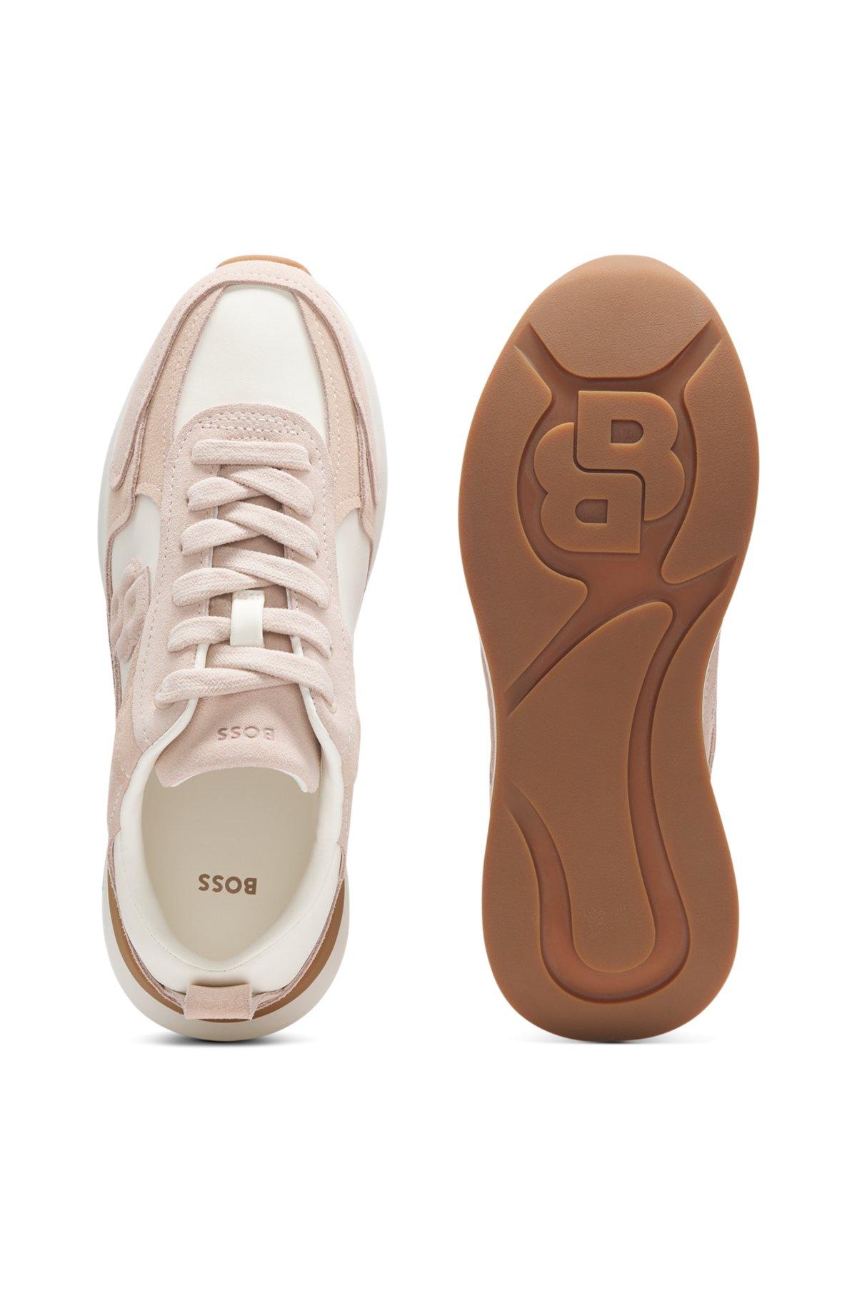 Suede-trim trainers with Double B monogram Product Image