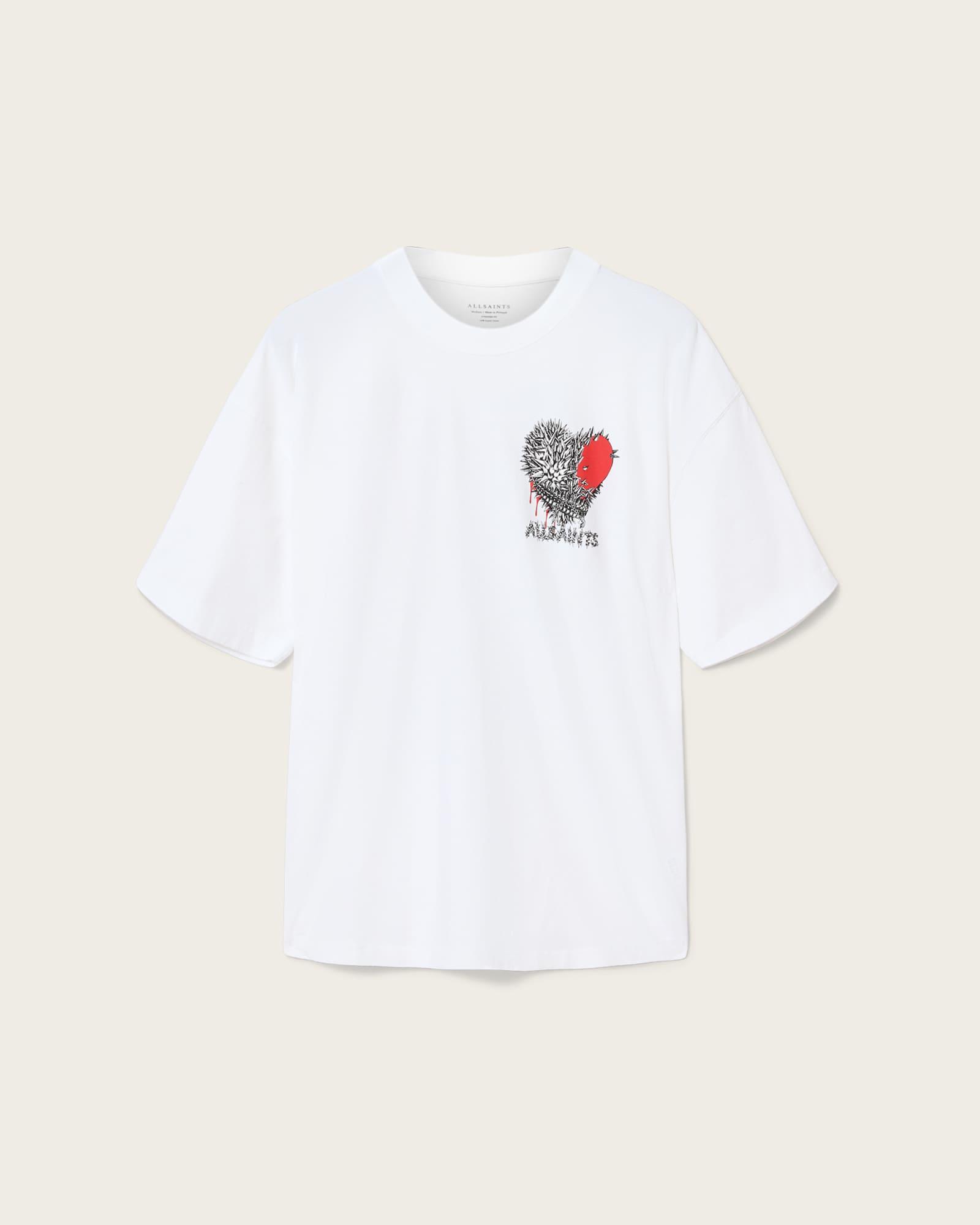 Chaste Oversized Graphic T-Shirt Optic White | ALLSAINTS US Product Image