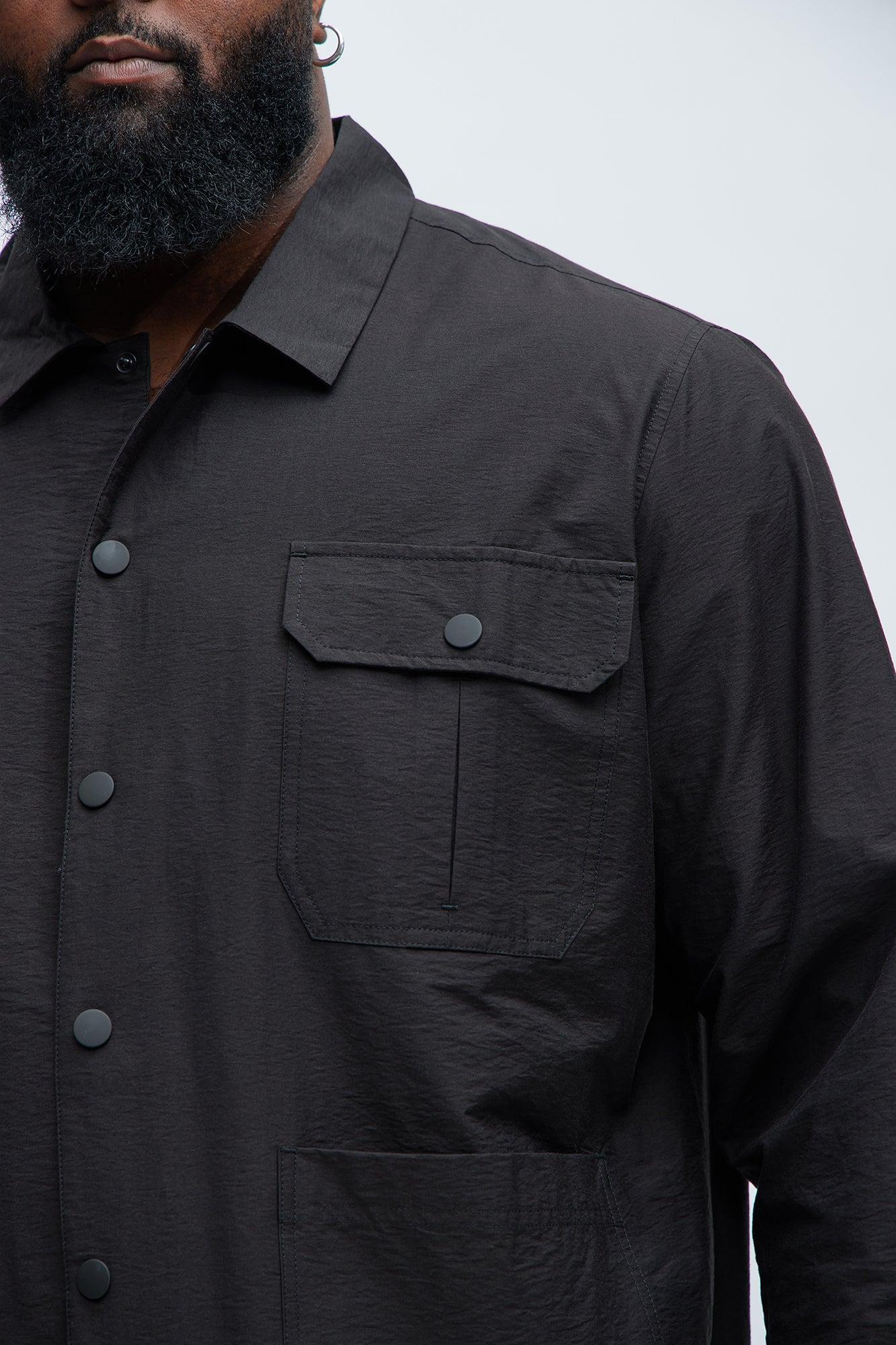 Top Tech Button Up Shirt - Black Product Image