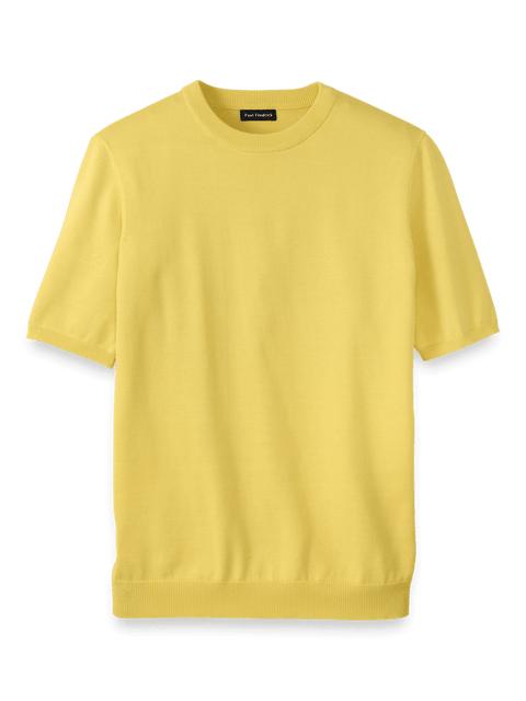 Supima Cotton Crew Neck Sweater - Light Yellow Product Image
