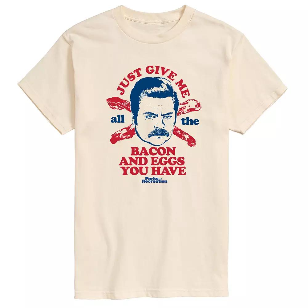 Men's Parks And Recs Ron Bacon Eggs Graphic Tee,  Product Image