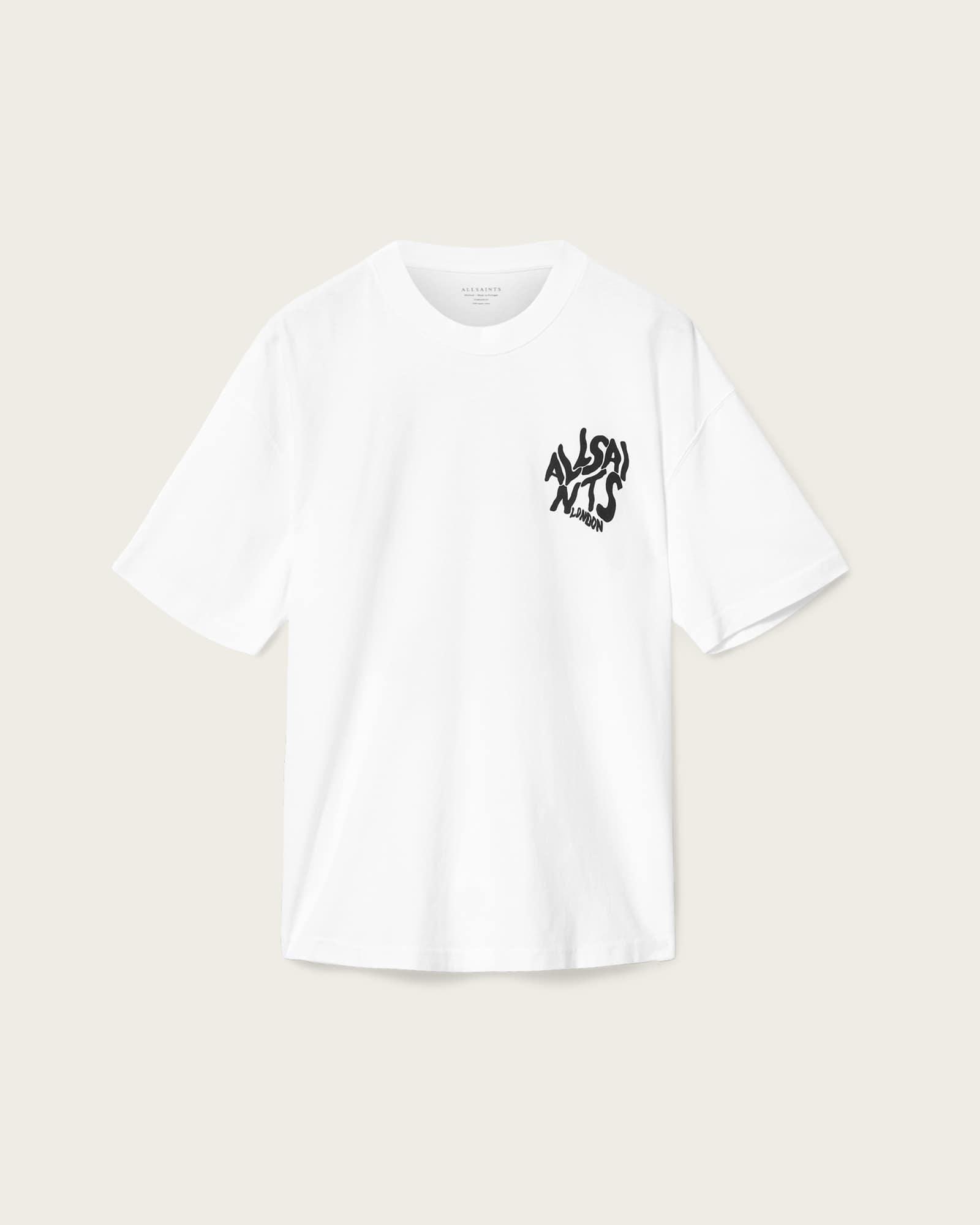 Orlando Logo Print Oversized T-Shirt ASHEN WHITE | ALLSAINTS US Product Image