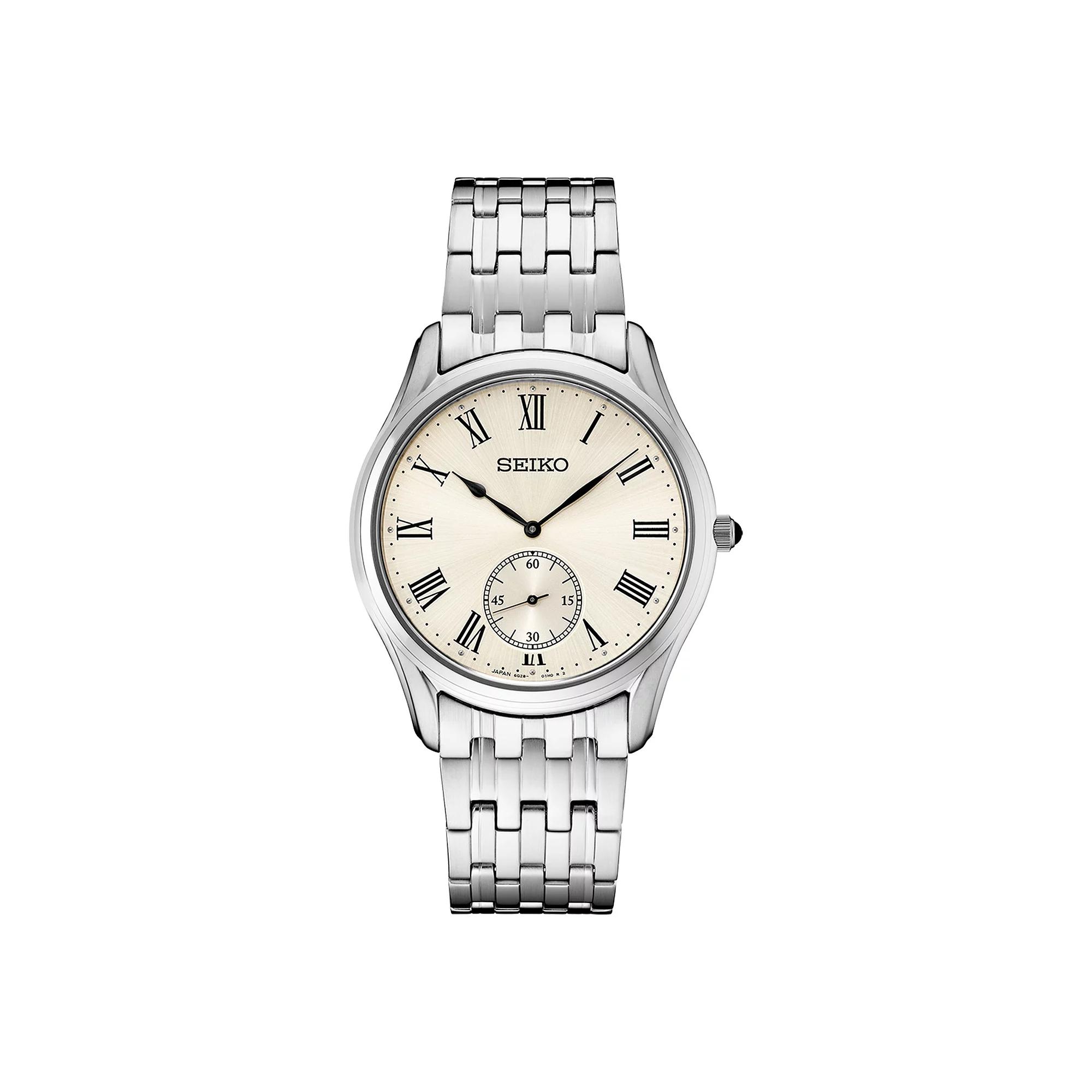 Seiko Essentials Mens Stainless Steel White Dial Bracelet Watch - SRK047 Product Image