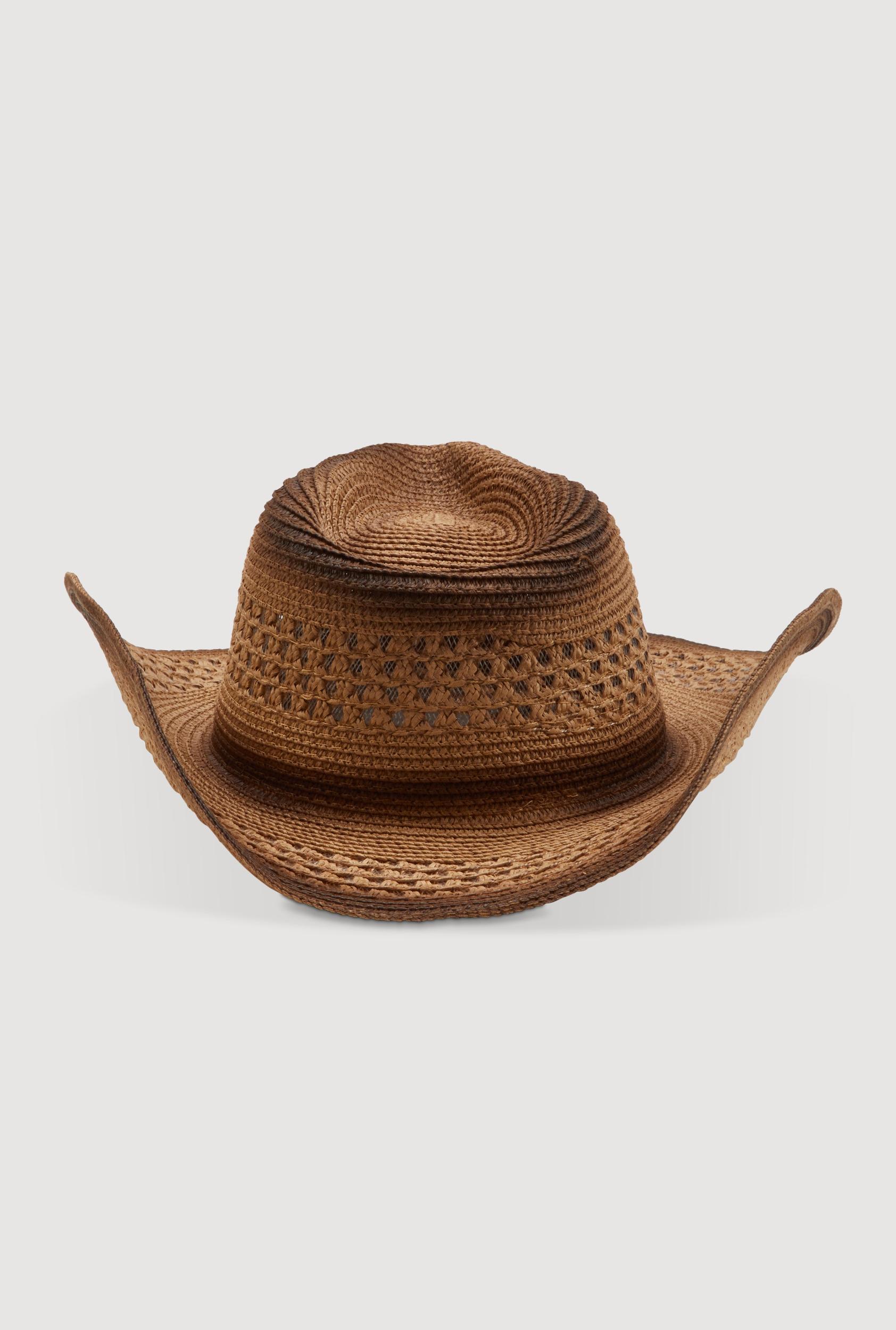 Ombre Beaded Toggle Chin Strap Straw Cowboy Hat Female Product Image