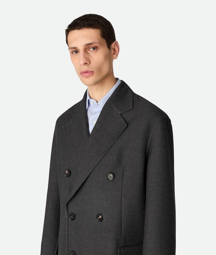 Men's Double Wool Coat in Anthracite melange Product Image
