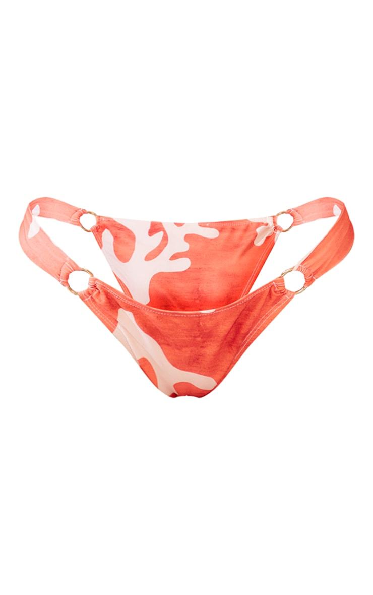 Coral Print O Ring Bikini Bottoms Product Image