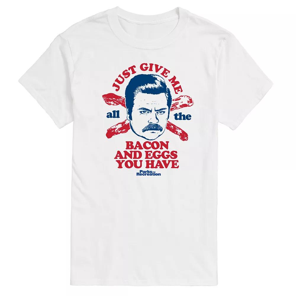 Men's Parks And Recs Ron Bacon Eggs Graphic Tee,  Product Image