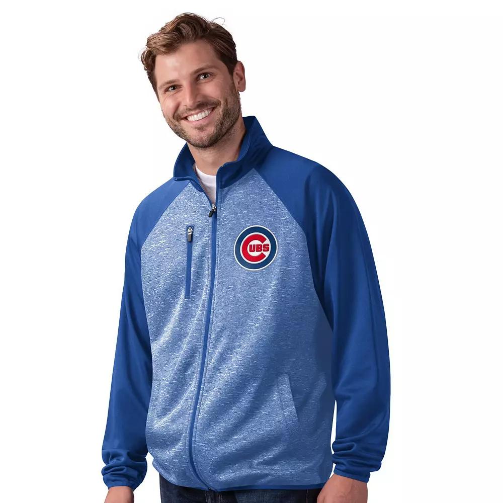 Men's G-III Sports by Carl Banks Royal Chicago Cubs Runners Raglan Full-Zip Track Jacket,  Product Image