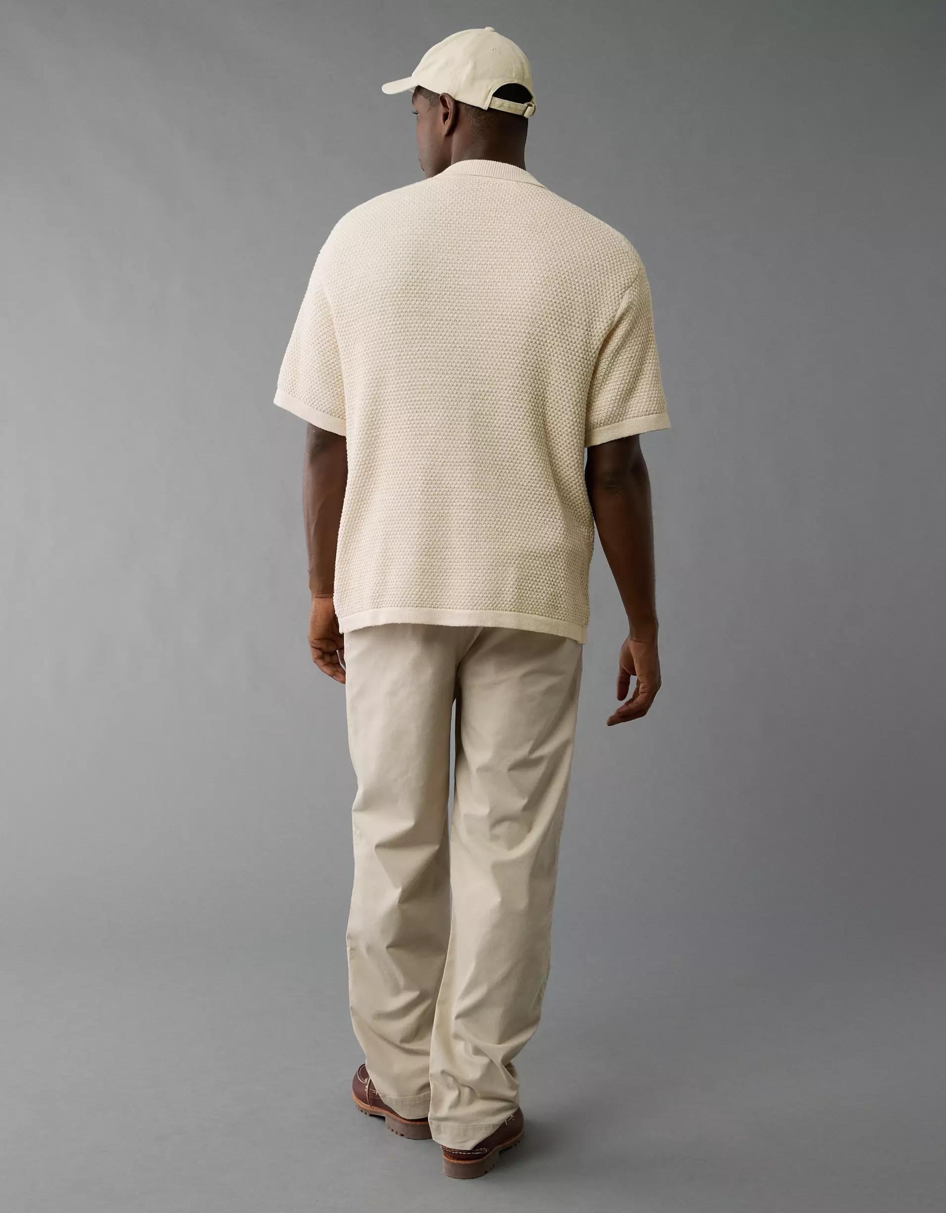 AE Weekend Button-Up Sweater Polo Shirt Product Image