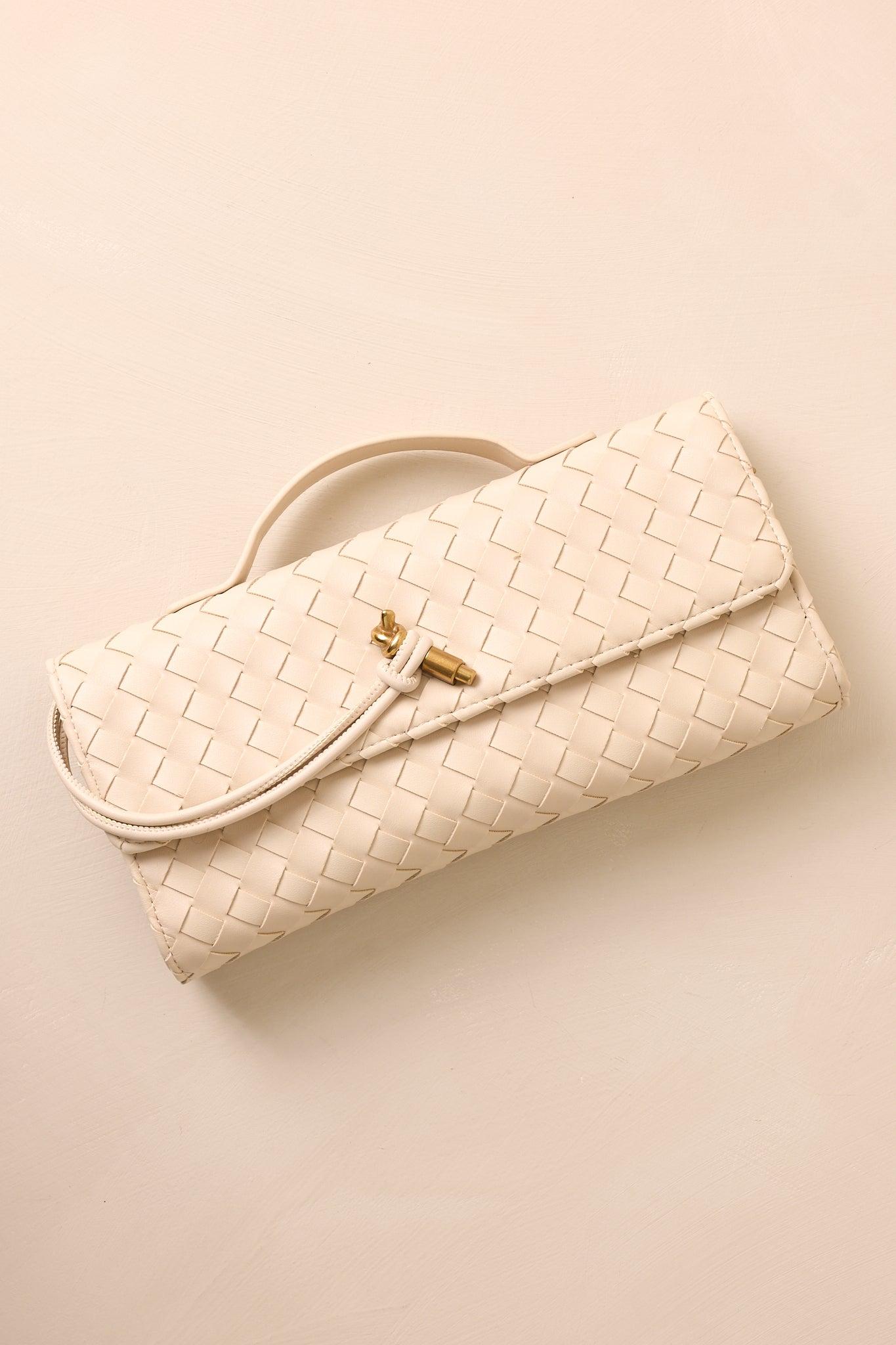 Midnight Sun Ivory Woven Clutch Product Image