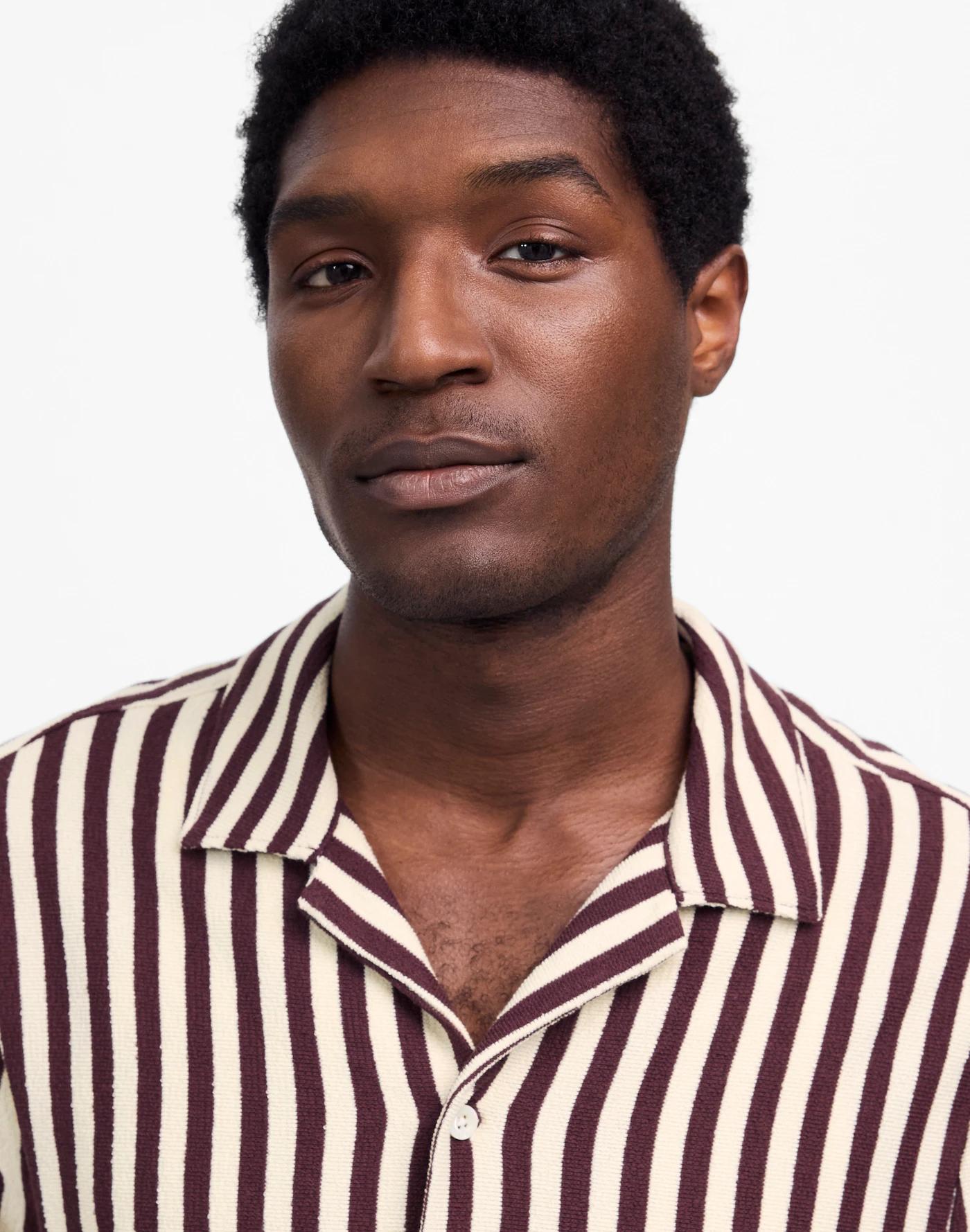 The Textured Knit Camp-Collar Shirt Product Image