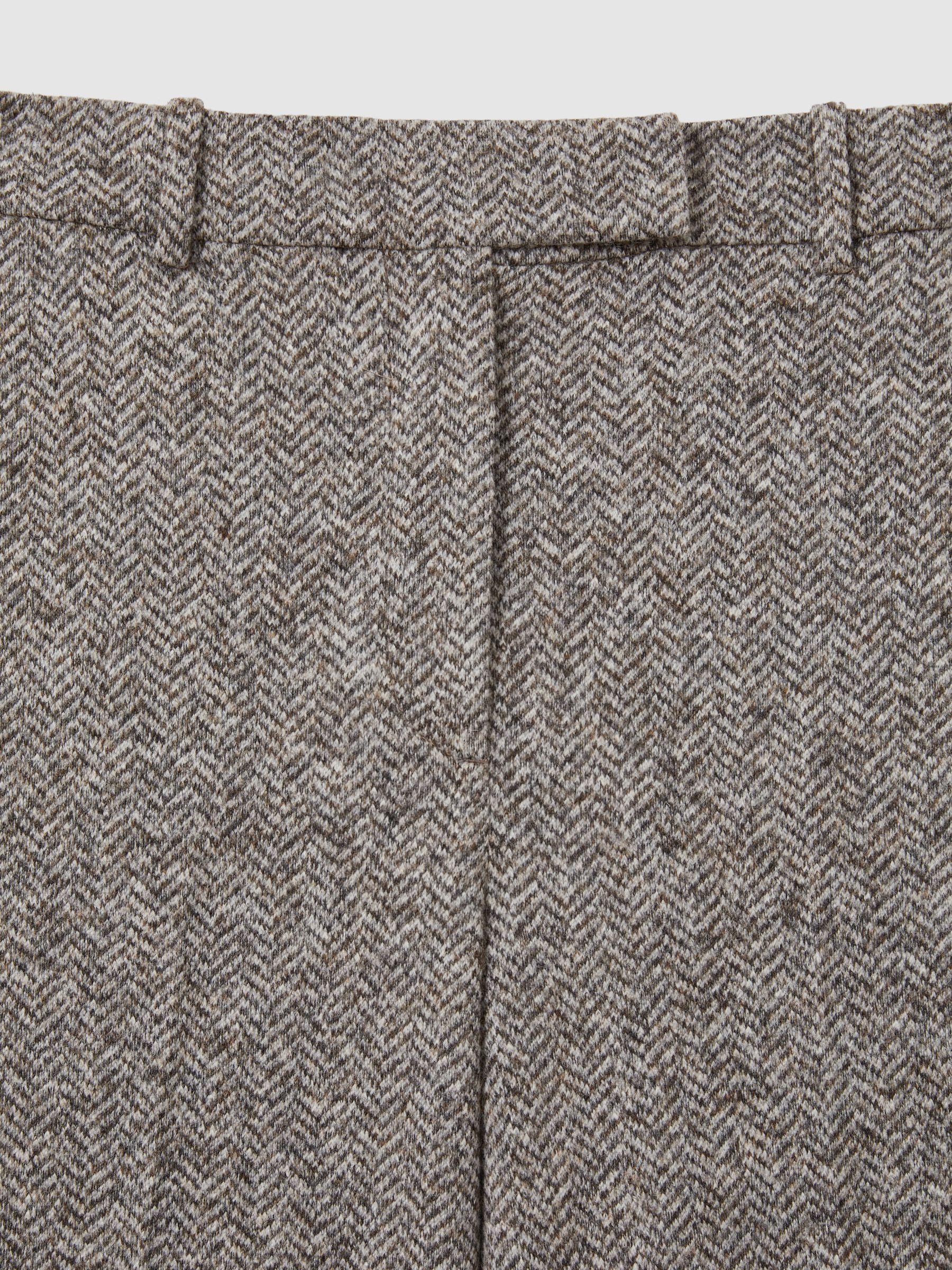 Textured Wool Blend Wide Leg Suit Trousers in Grey Product Image