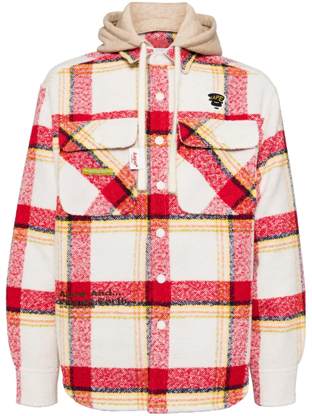 check-pattern hooded jacket Product Image