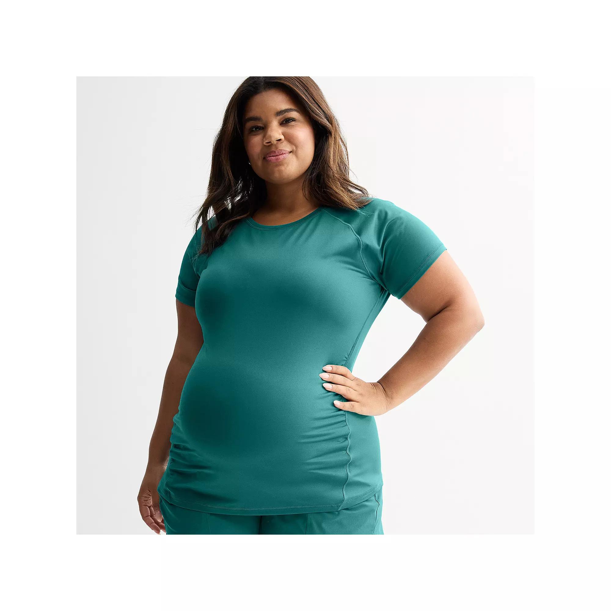 Plus Maternity Tek Gear Dry Tek Tee, Womens Dark Blue Teal Product Image