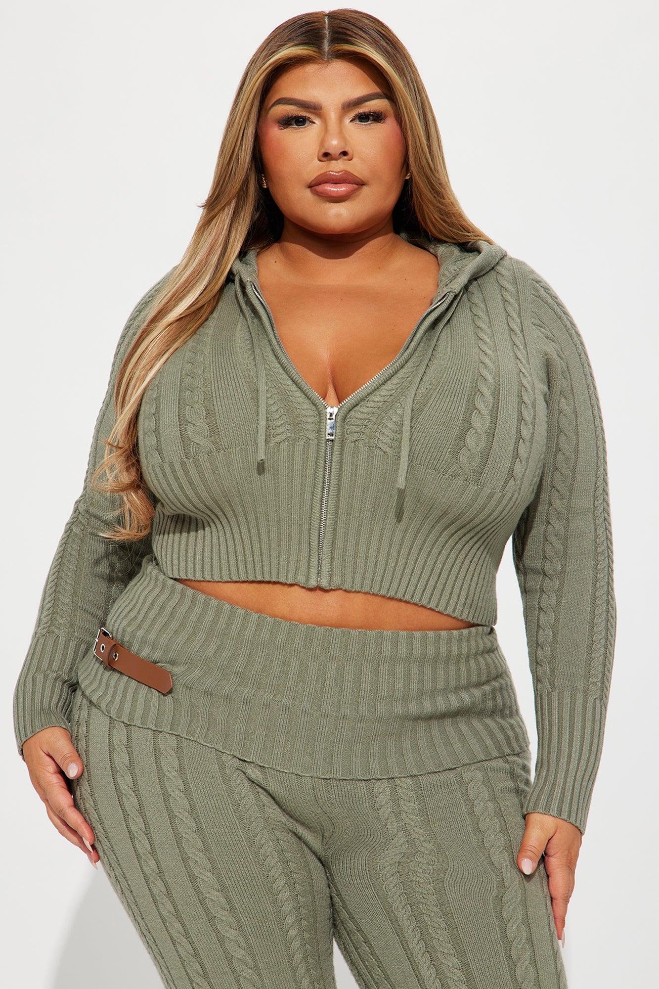 Weekend Flirt Sweater Pant Set - Olive Female Product Image