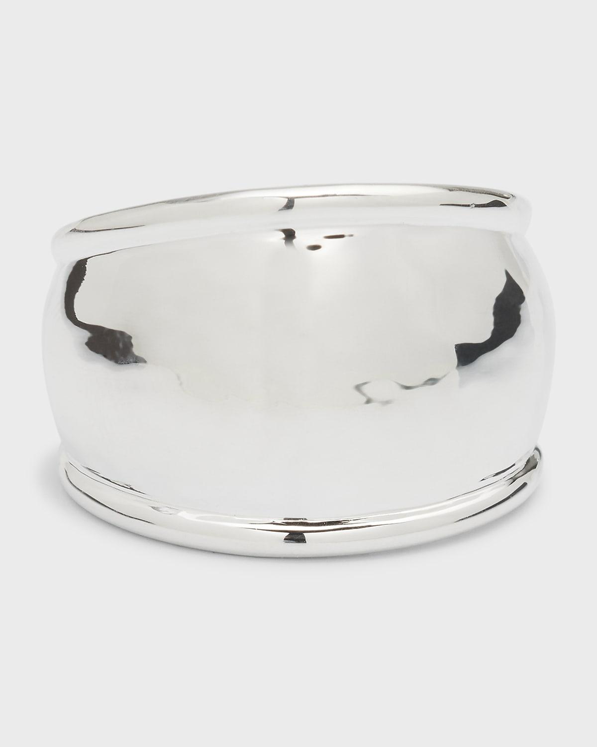 Crinkle Hammered Dome Ring in Sterling Silver Product Image
