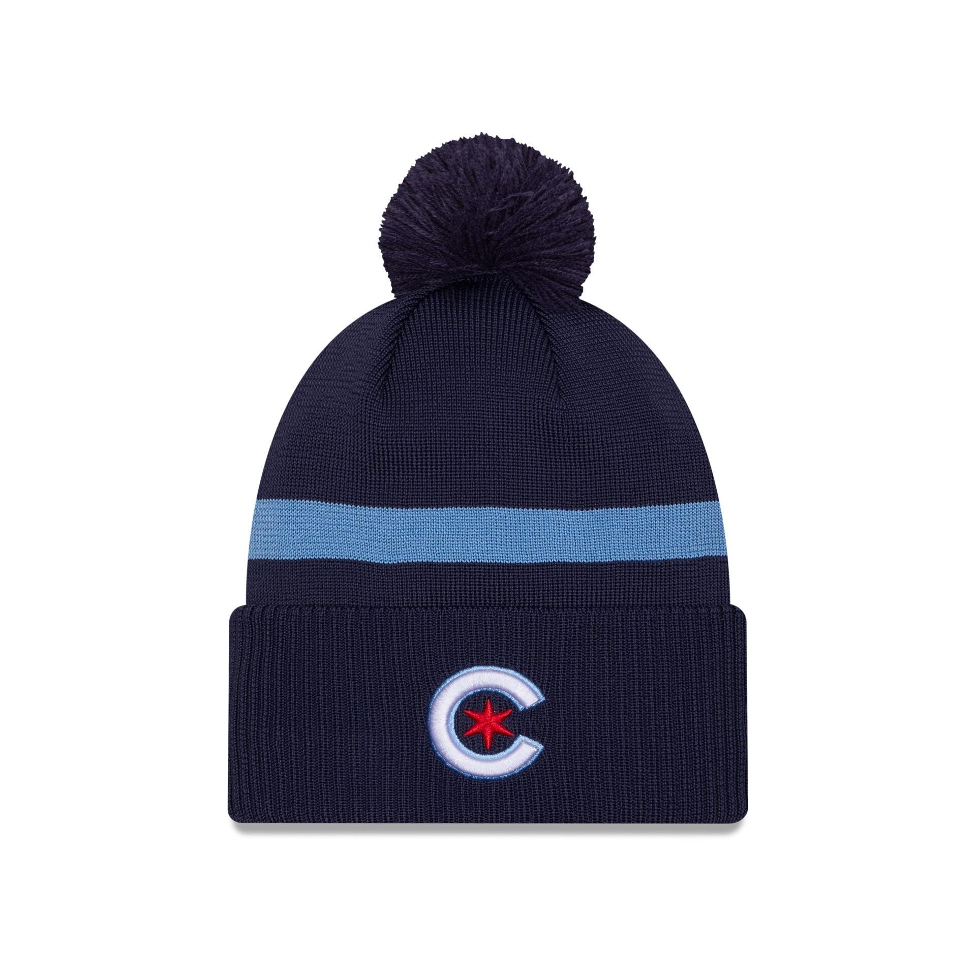 Chicago Cubs City Connect Pom Knit Hat Male Product Image