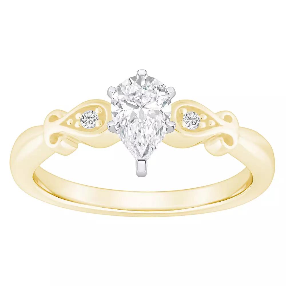 Alyson Layne 14k Gold 1/2 Carat T.W. Diamond Pear Shape Engagement Ring, Womens White Gold Product Image