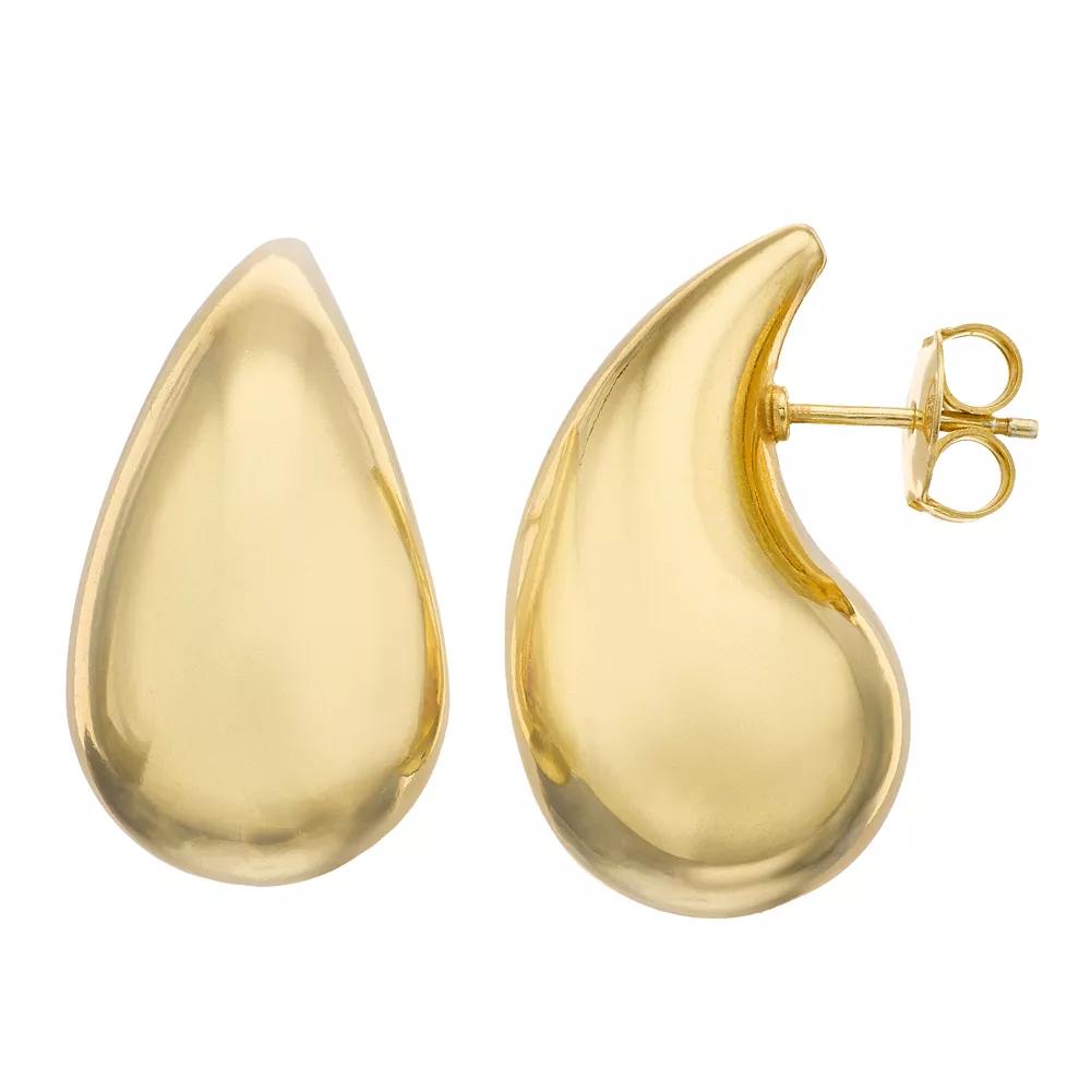 Sterling Silver Gold Tone Tear Drop Earrings, Women's Product Image