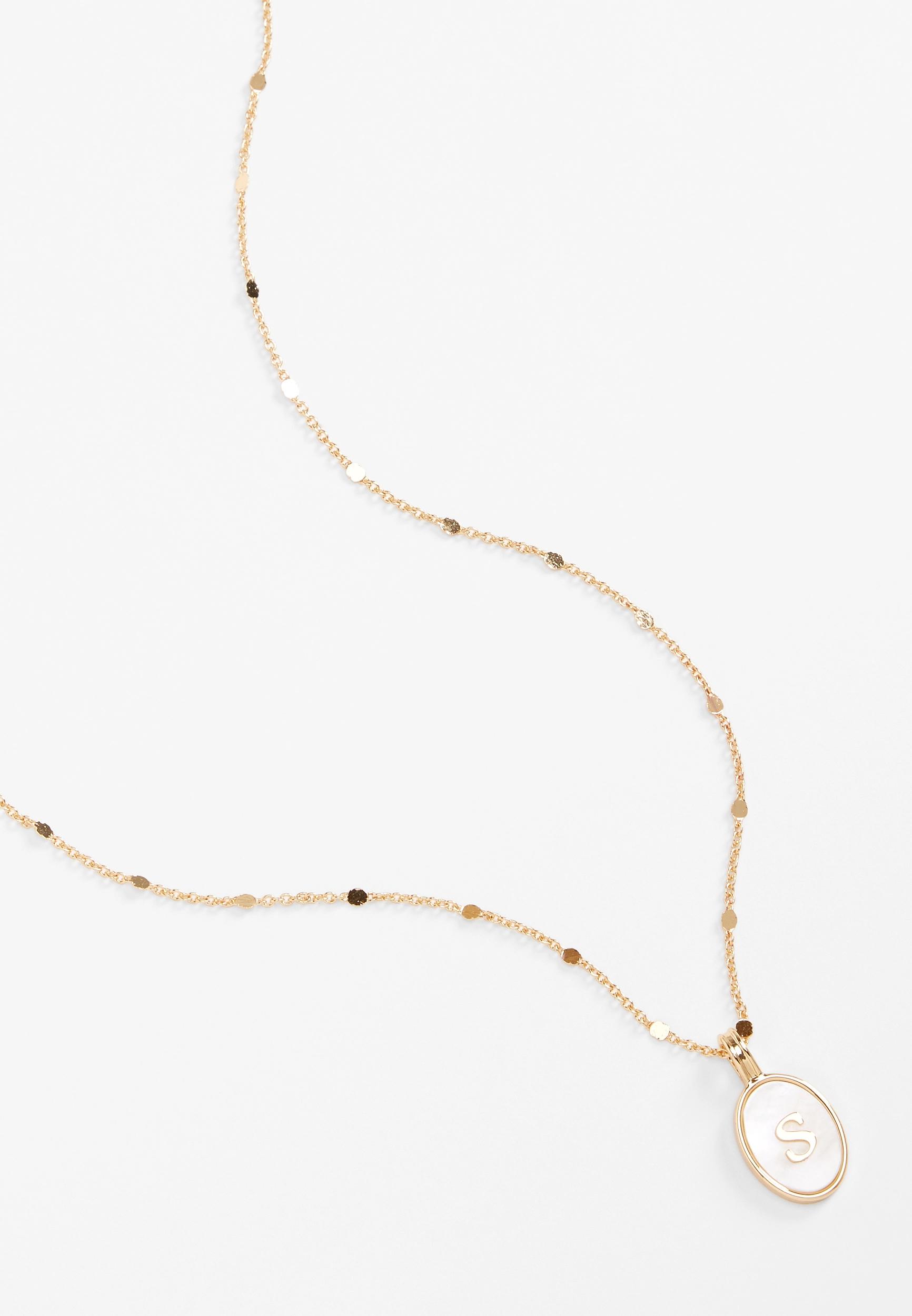 Maurices Womens Gold Oval Initial Pendant Necklace Product Image