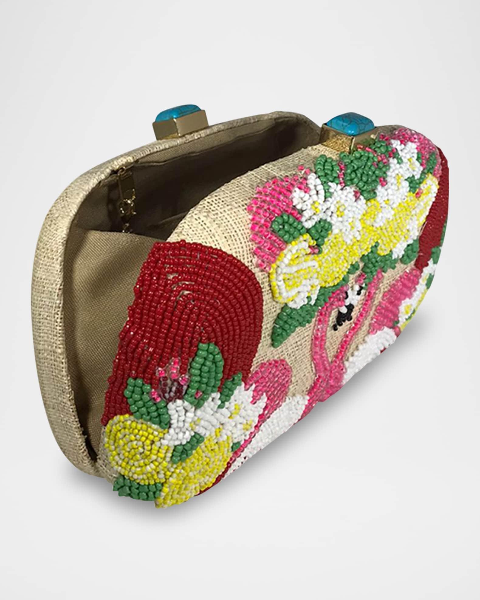 Mia Flamingo Beaded Clutch Bag Product Image