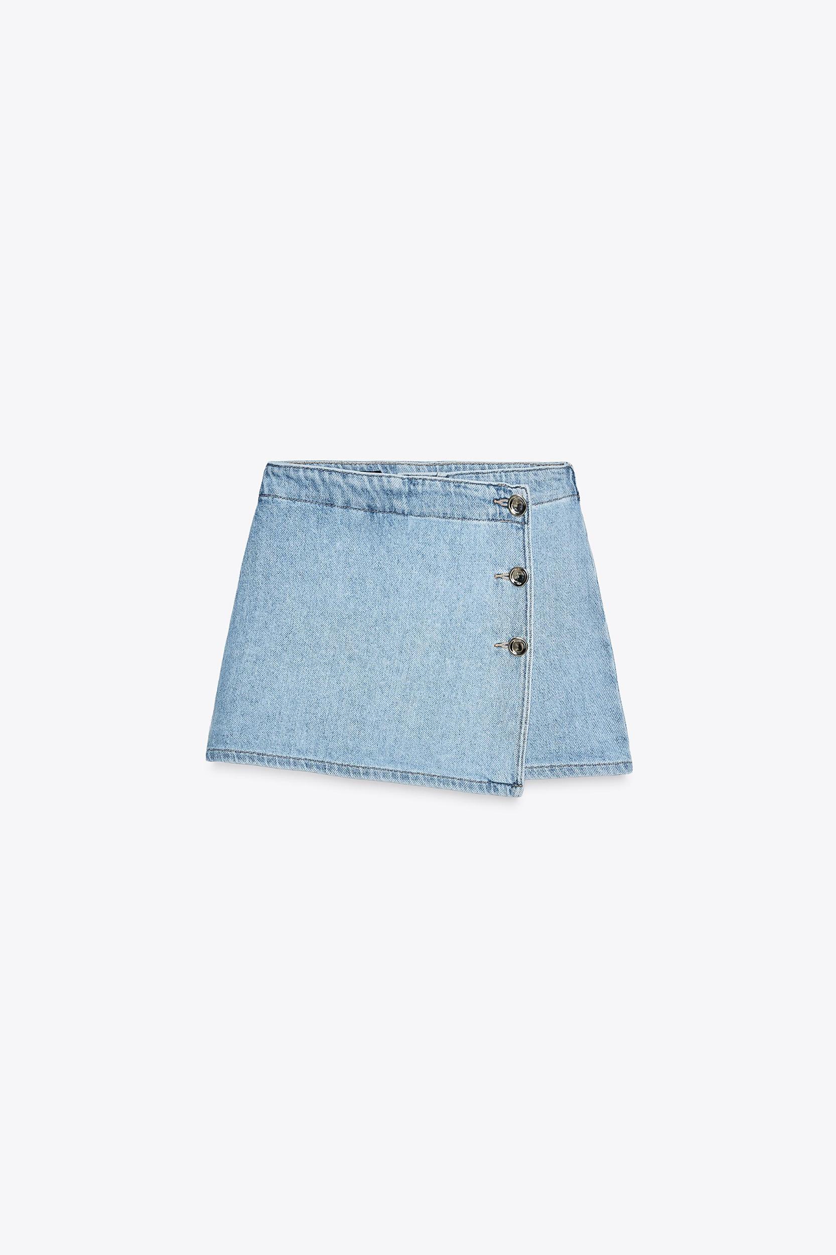 Z1975 CROSSOVER BUTTON DENIM SKORT Product Image