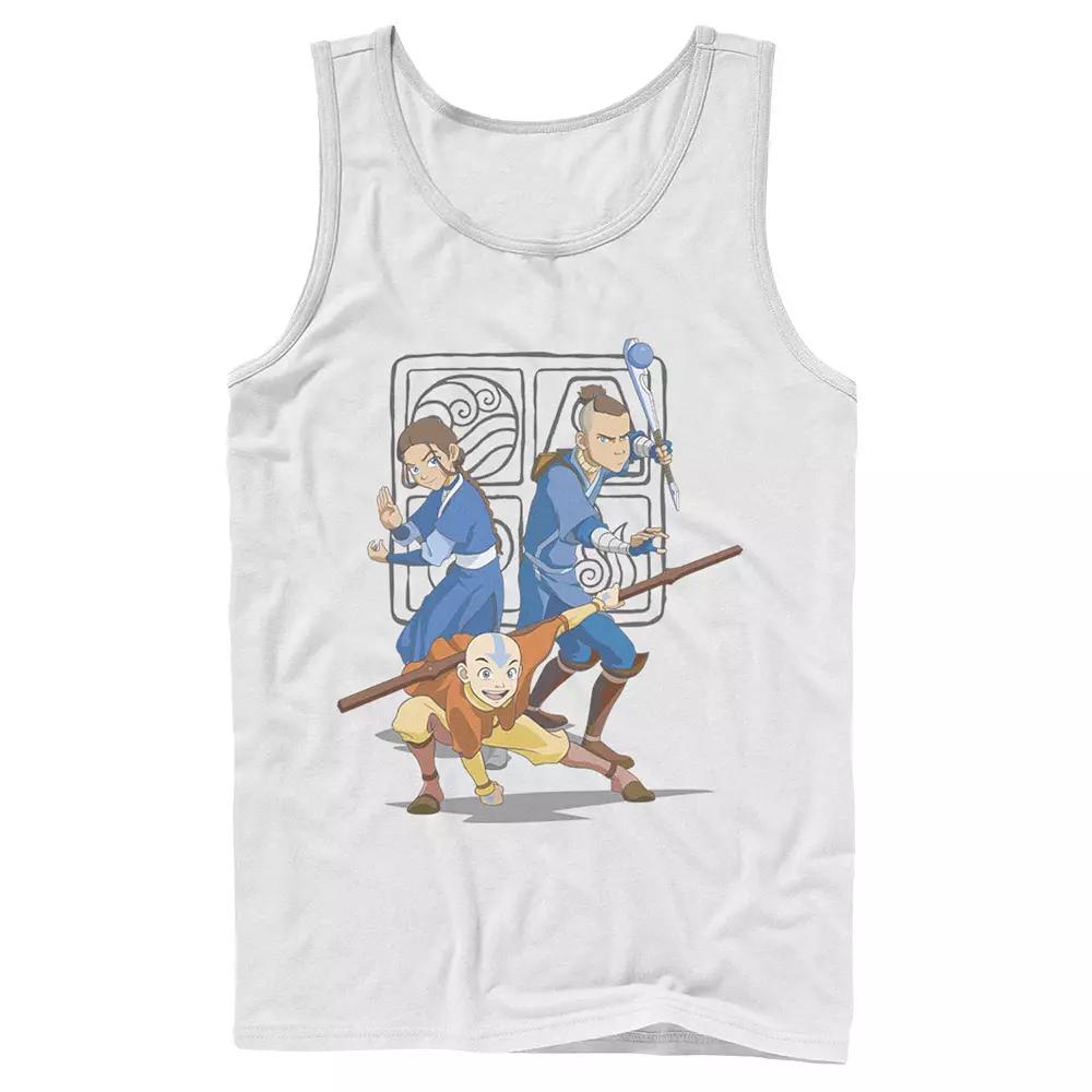 Men's Nickelodeon Avatar The Last Airbender Main Cast Group Shot Symbol Graphic Tank Top,  Product Image
