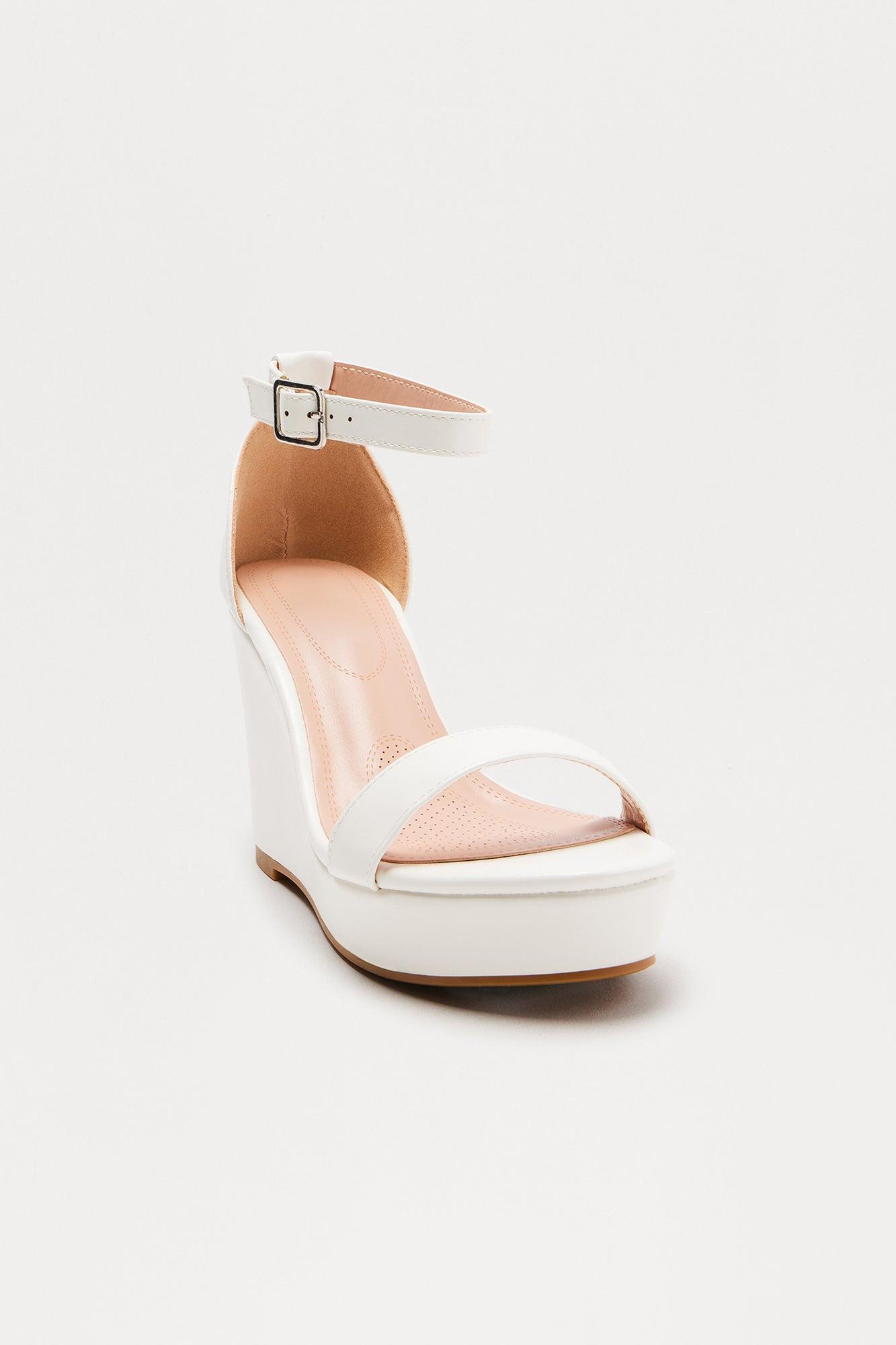 Violeta Platform Wedges - White Product Image