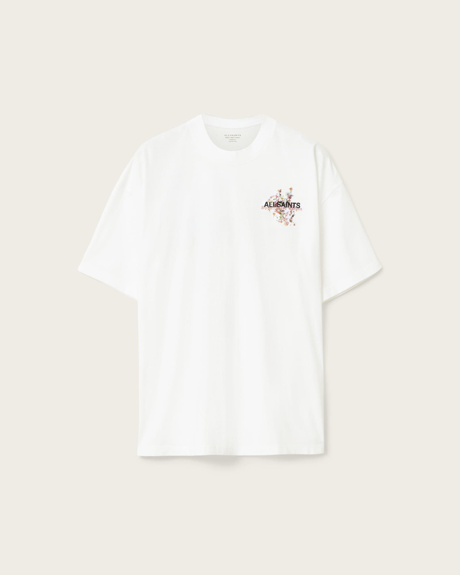 Valen Oversized Graphic T-Shirt ASHEN WHITE | ALLSAINTS US Product Image